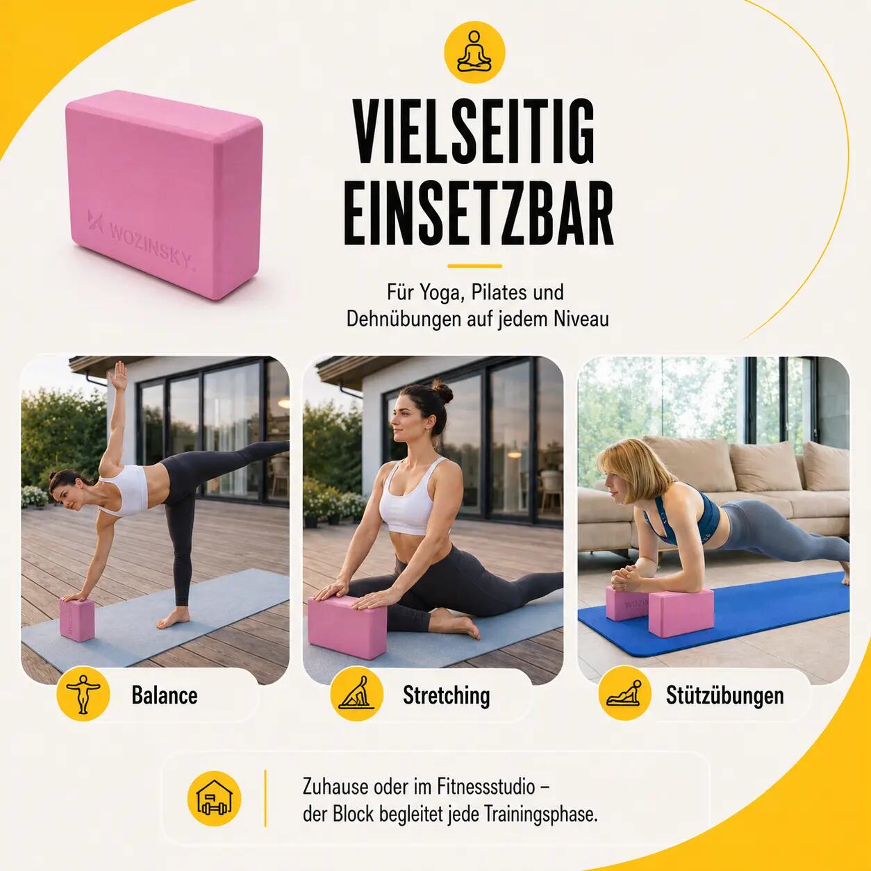 Yogablok yoga blok Pilates fitness Wozinsky 7/7