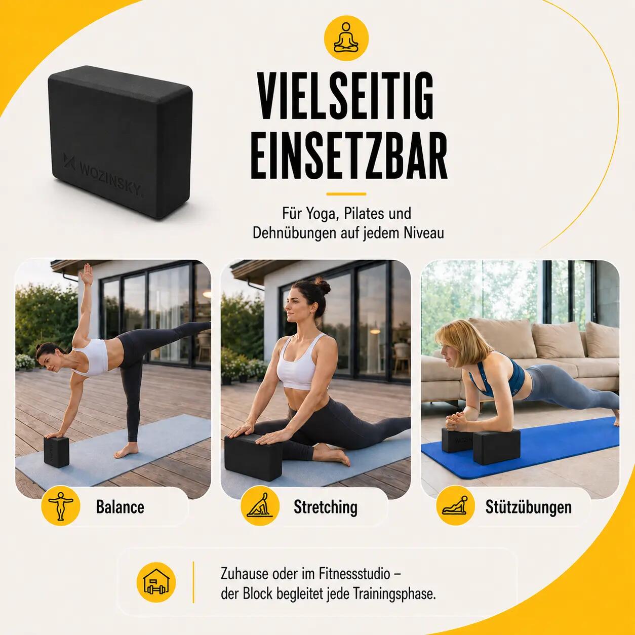 Kostka do jogi bloczek do pilatesu i ćwiczeń rozciągających Wozinsky 7/7