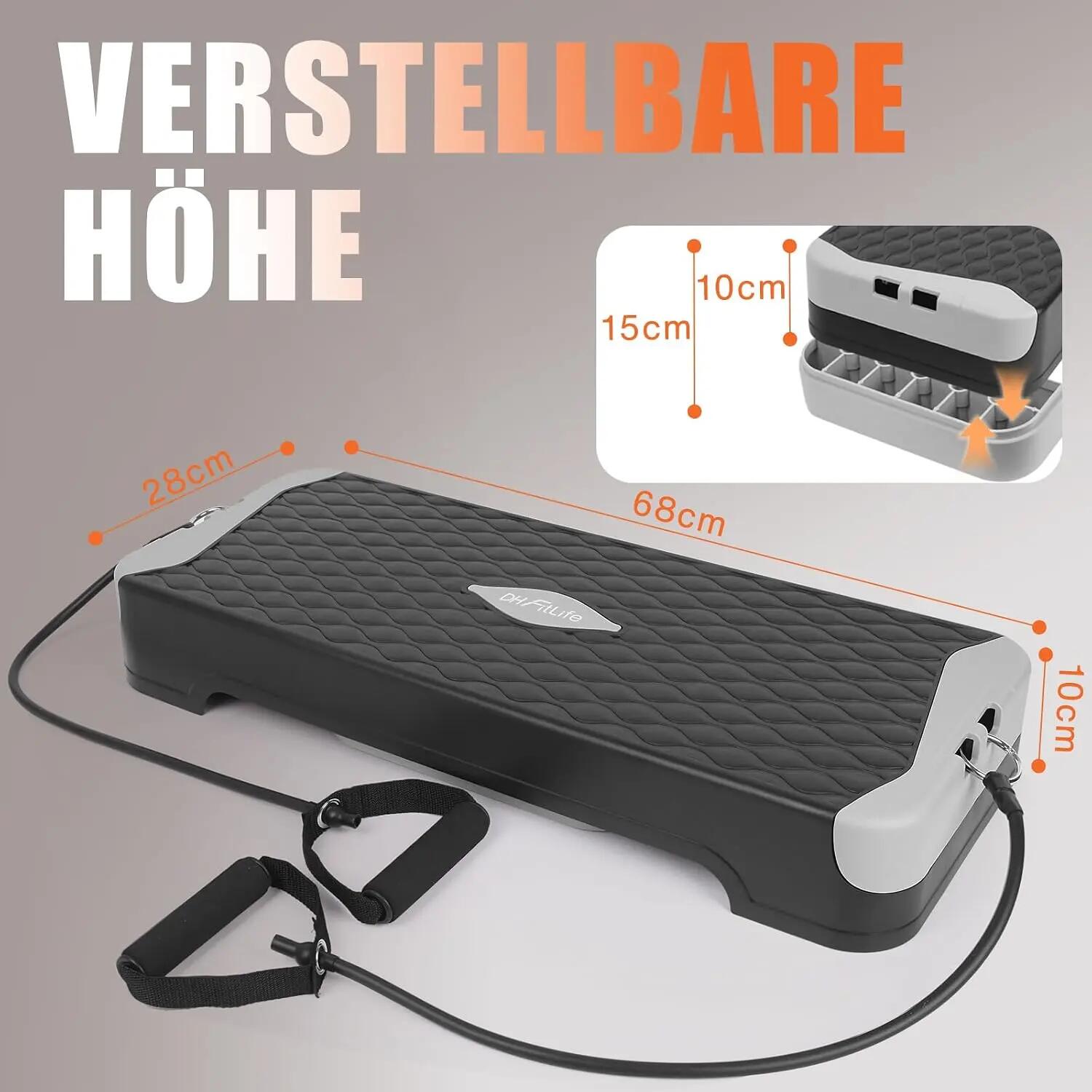 DH FitLife 3-in-1 Steppbrett 10/15cm, Aerobic Stepper für Zuhause bis 120kg 6/7