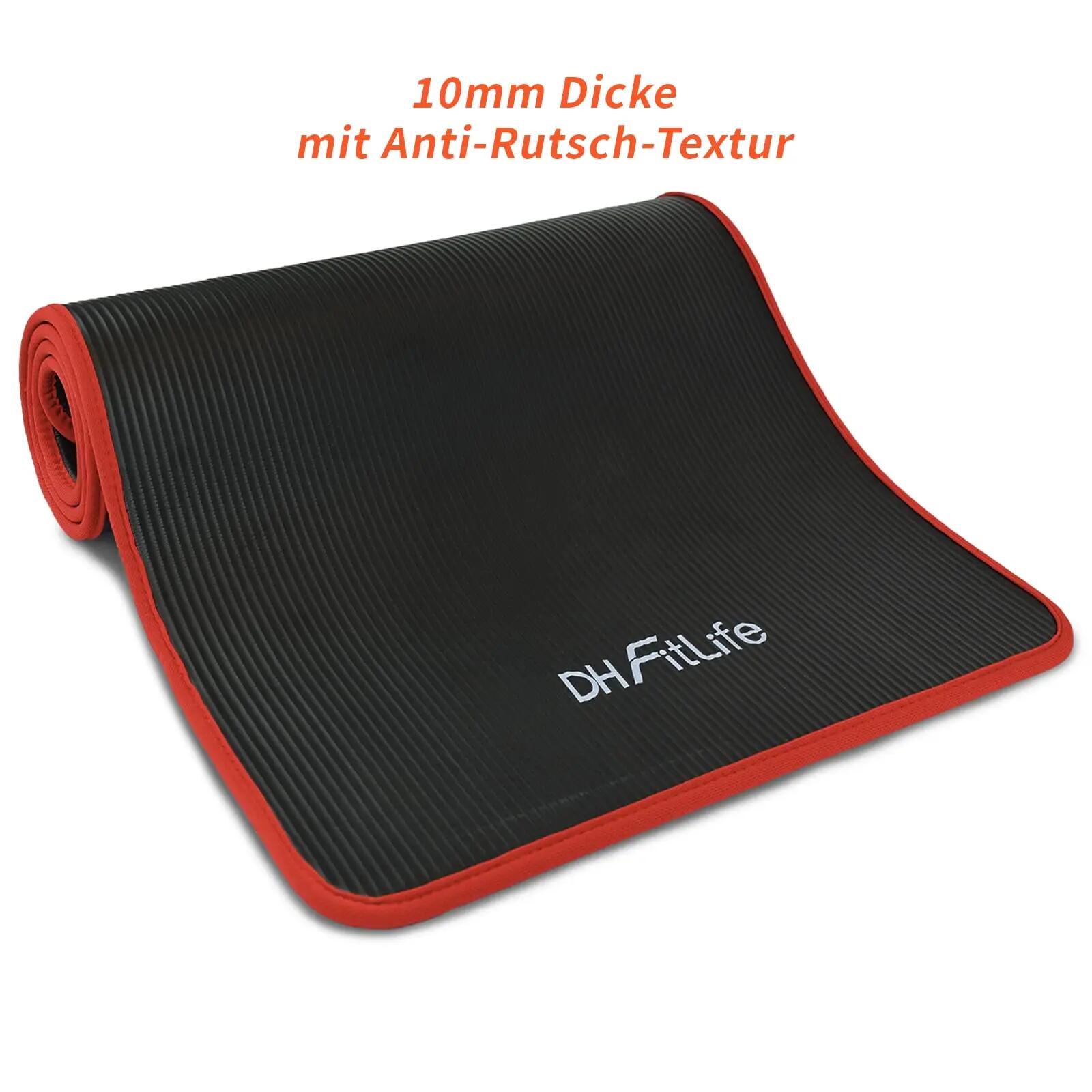 DH FitLife Fitnessmatte Sportmatte 183×61×1cm, dicke rutschfeste Yoga Matte 3/6