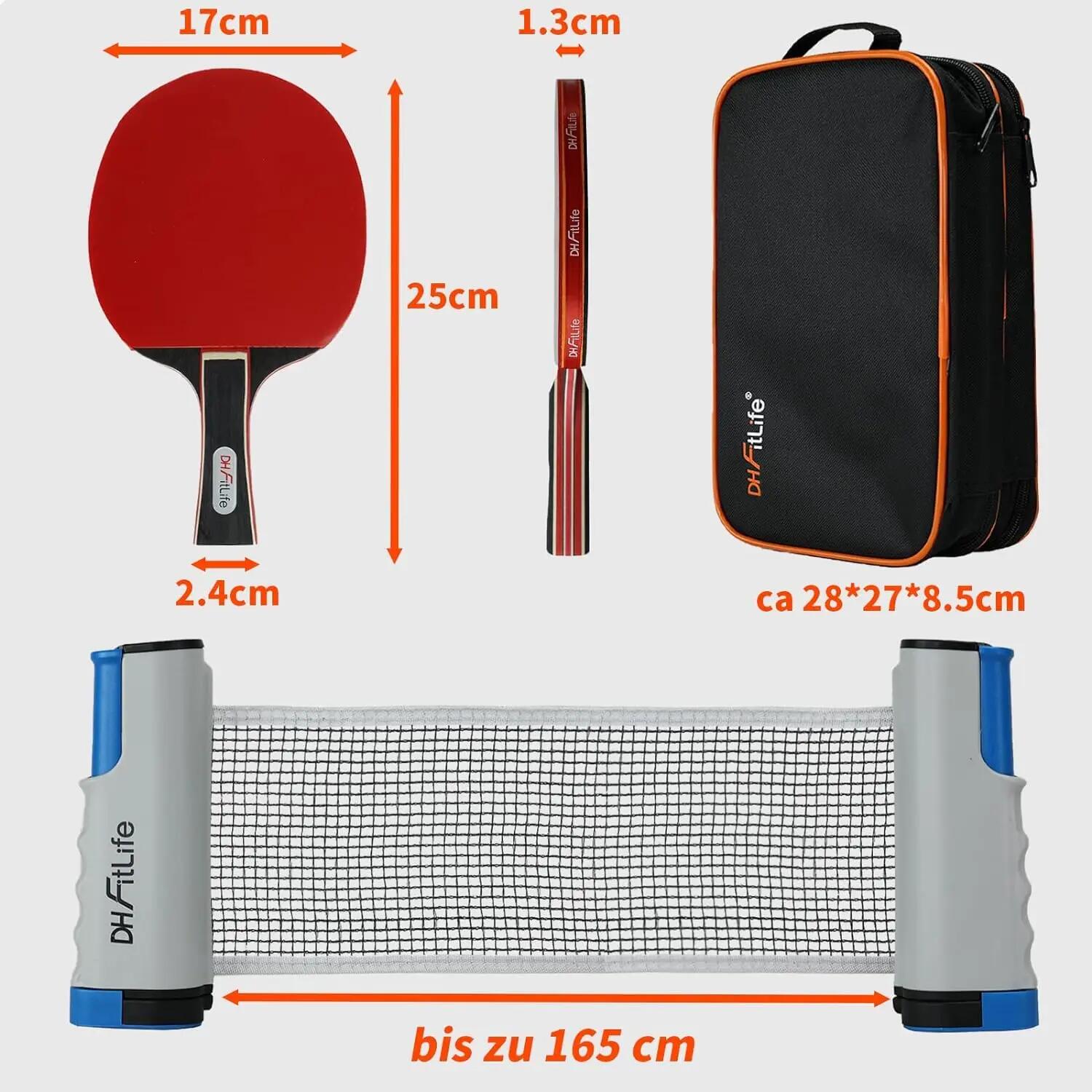 DH FitLife Tischtennisschläger Set mit Tischtennisnetz, Indoor & Outdoor 7/7
