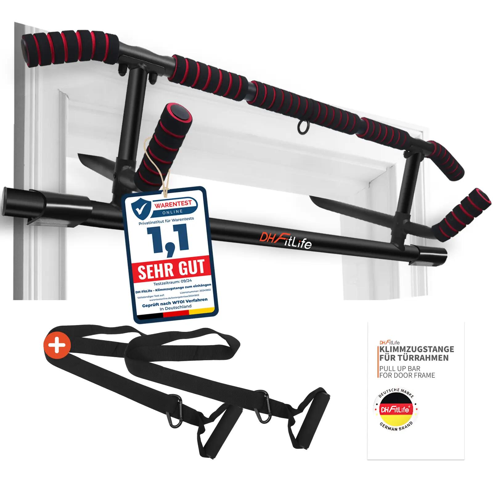 DH FitLife Klimmzugstange Türrahmen, 4-in-1 Pull Up Bar, bis 200 kg 1/6