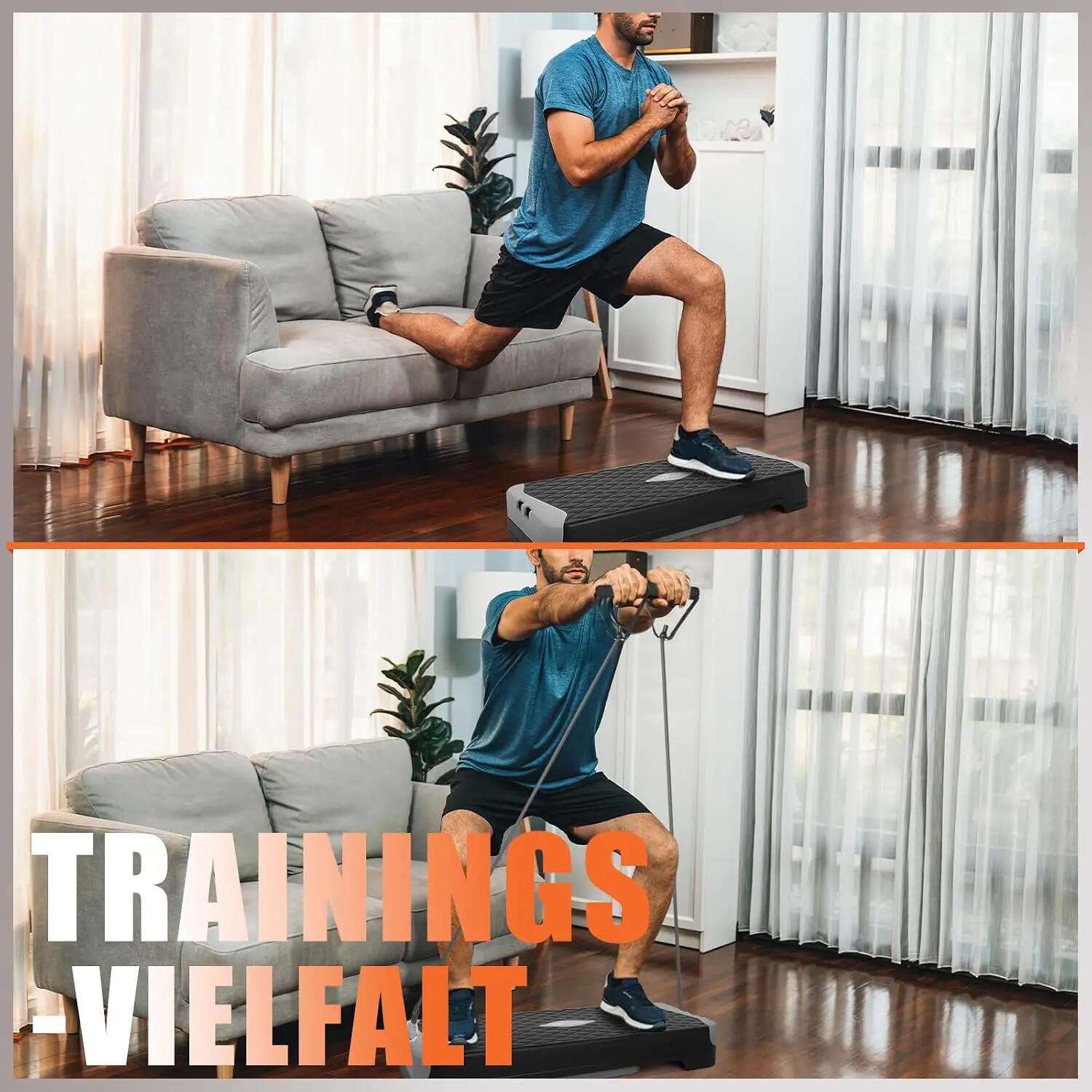 DH FitLife 3-in-1 Steppbrett 10/15cm, Aerobic Stepper für Zuhause bis 120kg 2/7