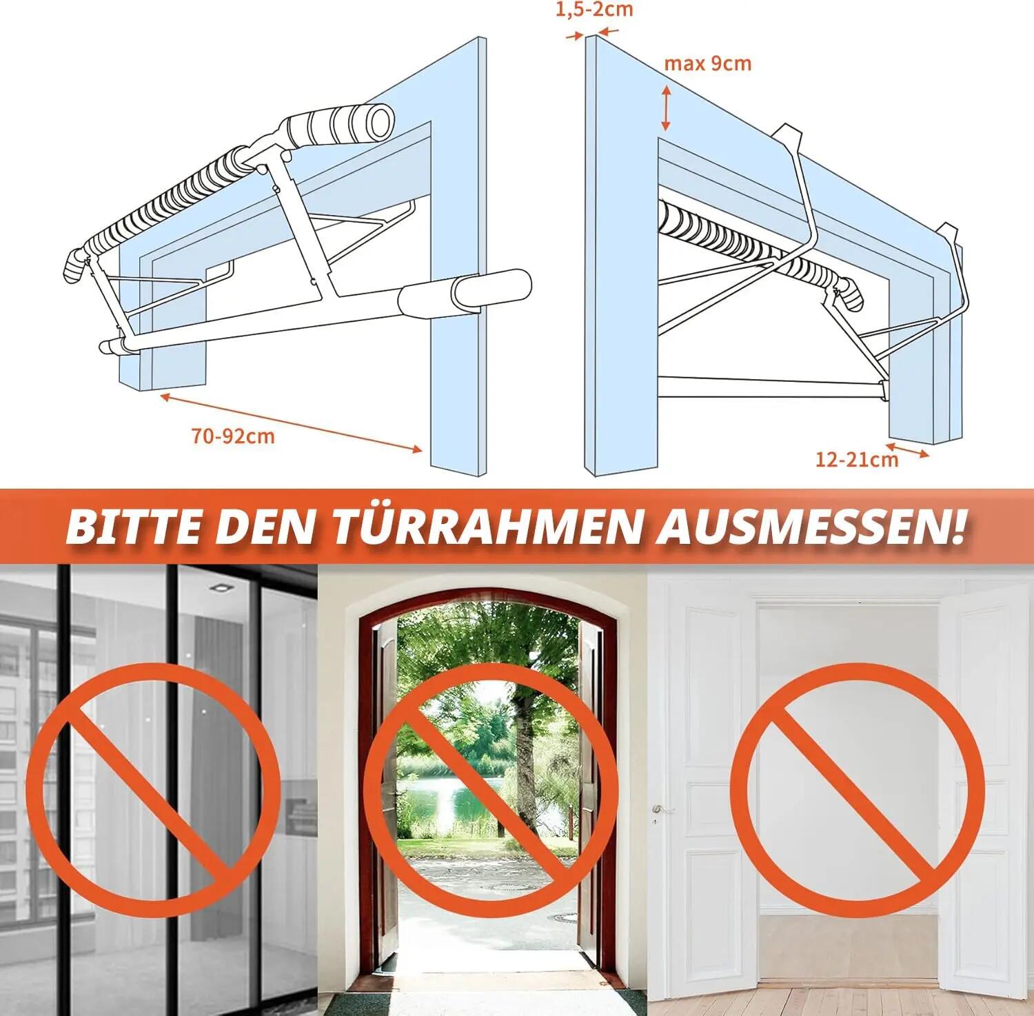 Klimmzugstange Türrahmen, 3-in-1 Pull Up Bar, bis 200 kg 6/6
