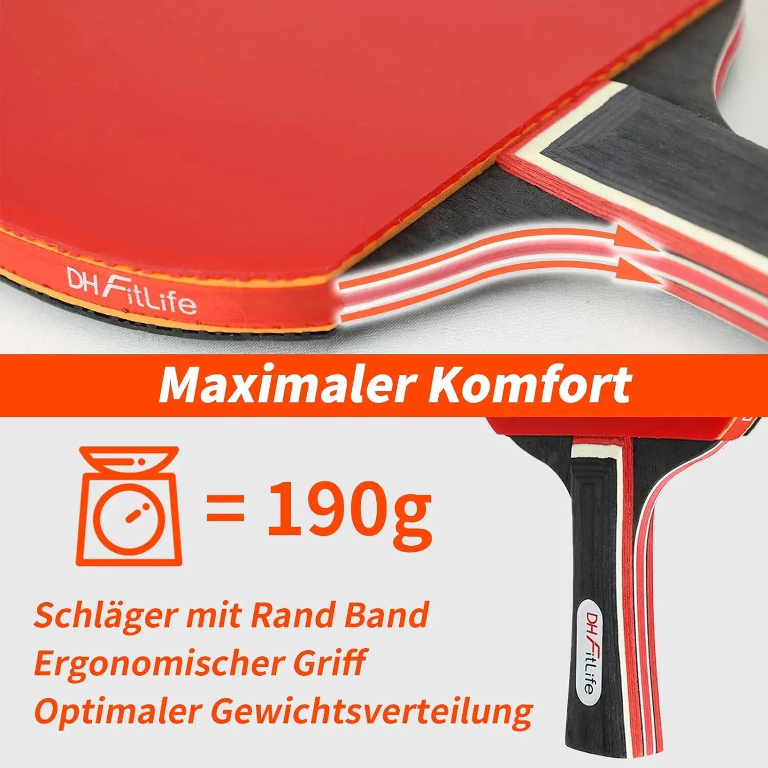 DH FitLife Tischtennisschläger Set mit Tischtennisnetz, Indoor & Outdoor 2/7