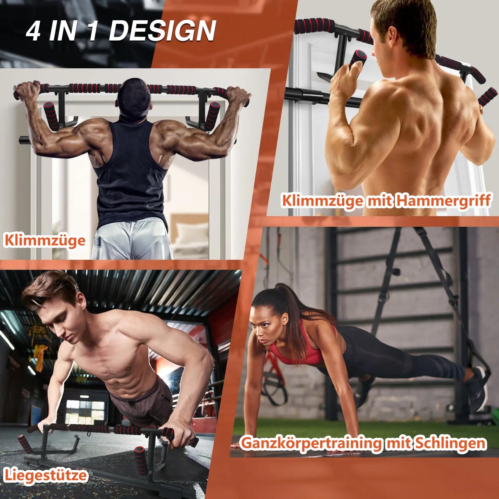 DH FitLife Klimmzugstange Türrahmen, 4-in-1 Pull Up Bar, bis 200 kg 3/6