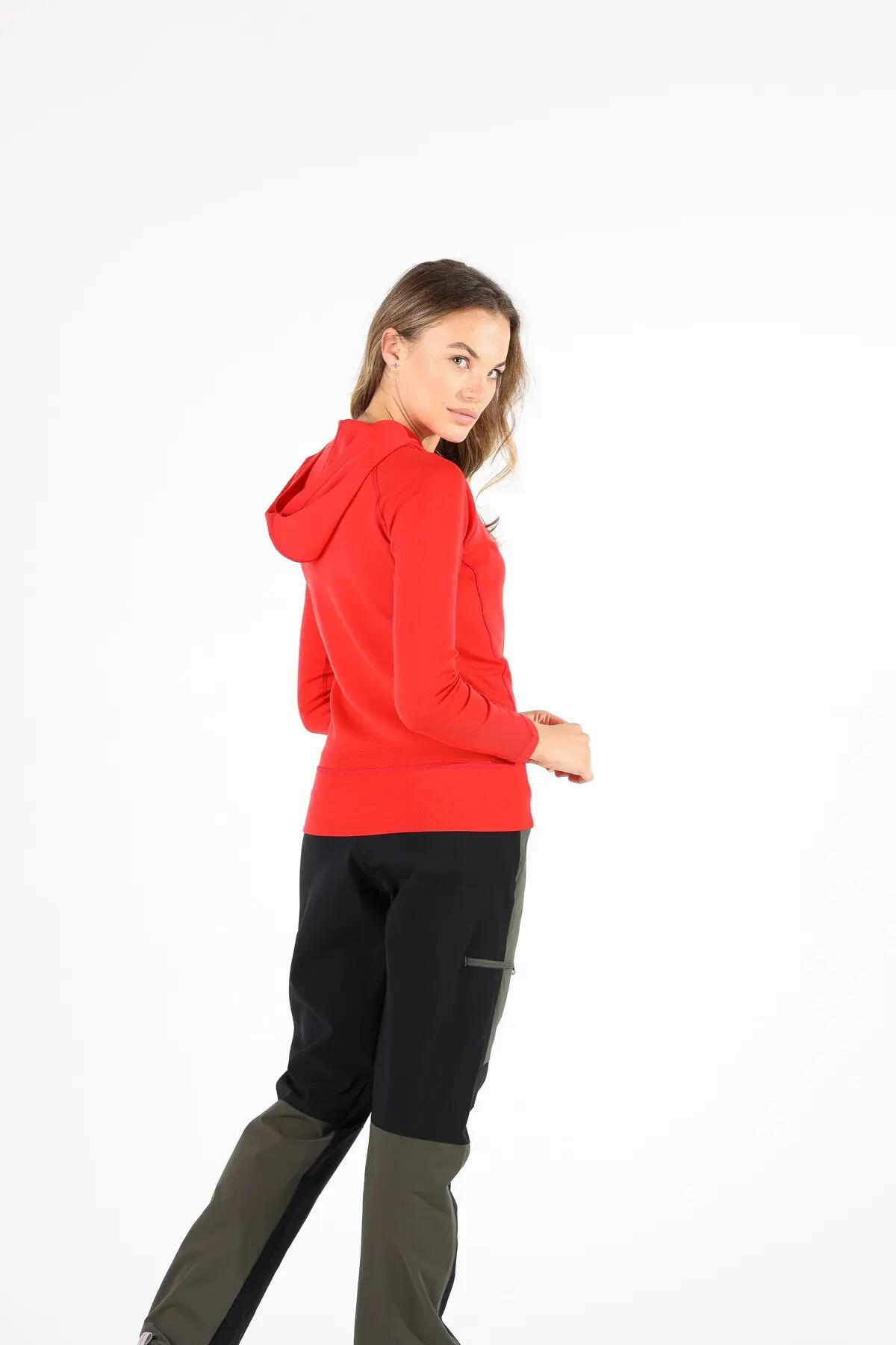 Sonatra - Koszulka z kapturem 100% wełna merino  (195 g/m²) L, Pomarańczowy 6/6