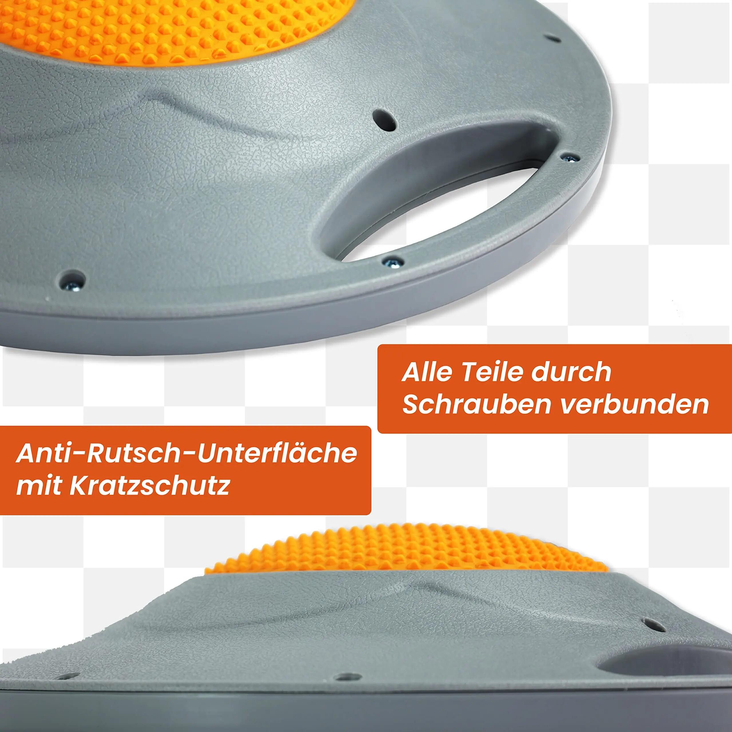 DH FitLife Balance Board Ø42 cm mit Griffen, Wackelbrett Erwachsene 200 kg 4/6