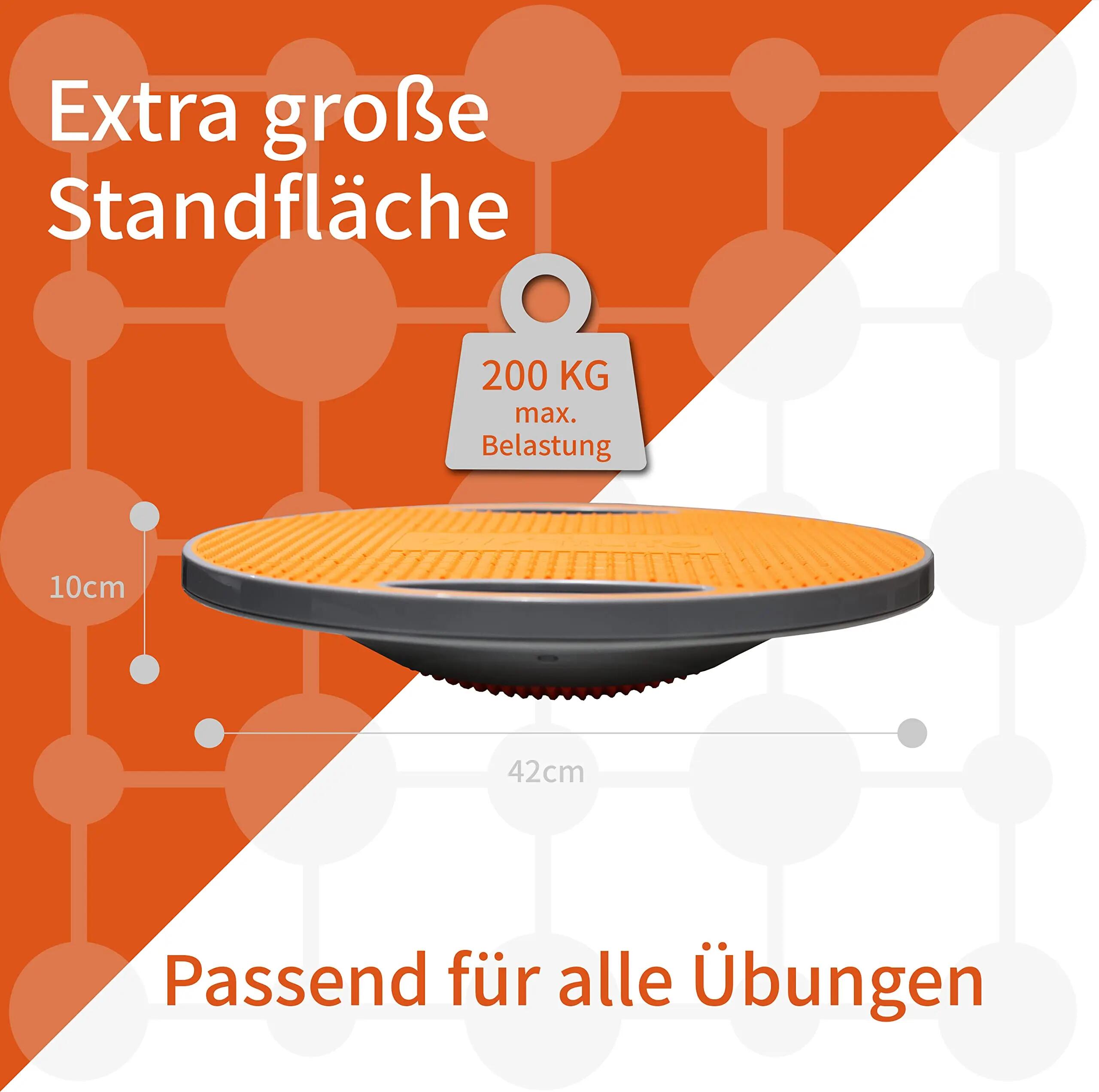 DH FitLife Balance Board Ø42 cm mit Griffen, Wackelbrett Erwachsene 200 kg 2/6