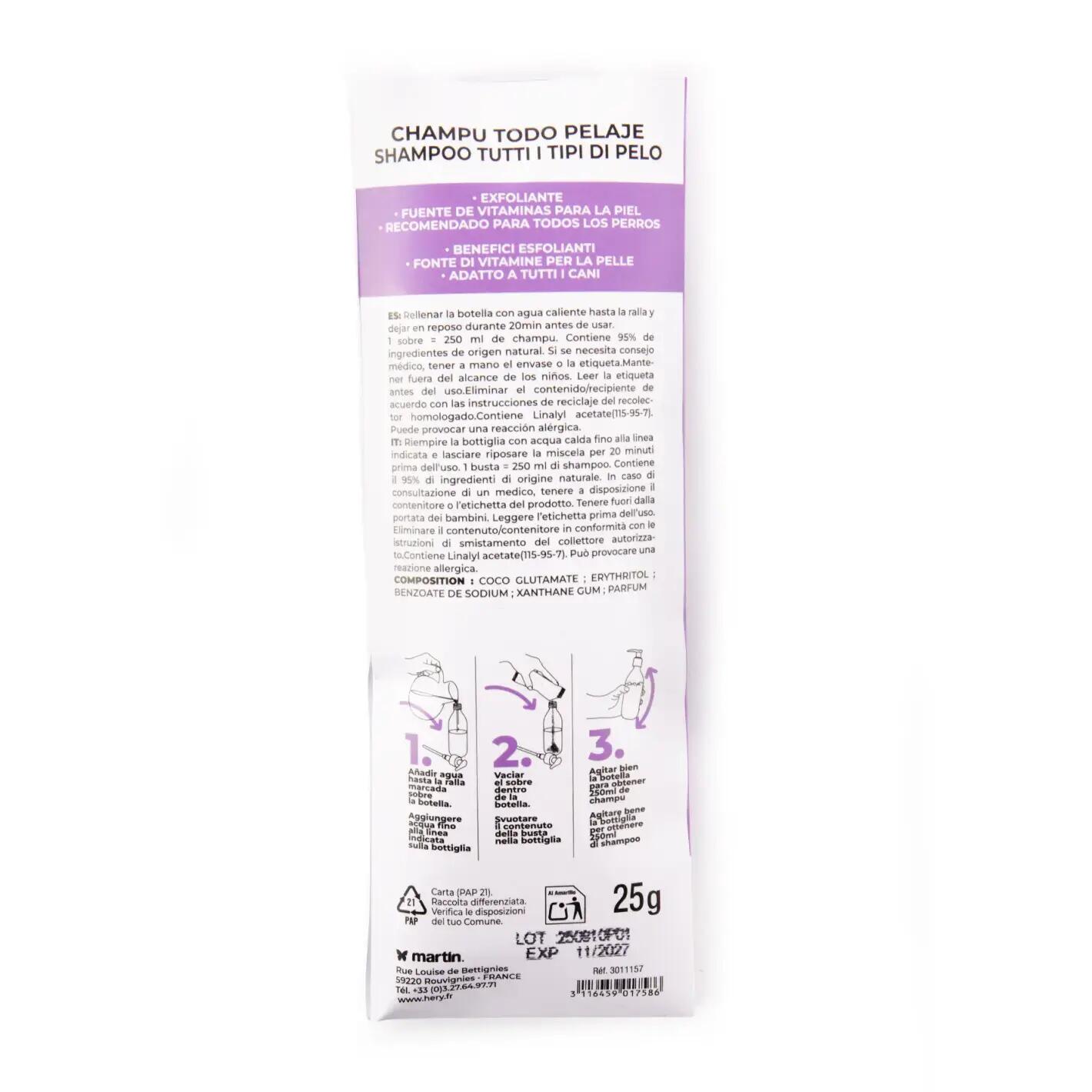 Shampoing pour chien en poudre Héry ES/IT SH 2/2