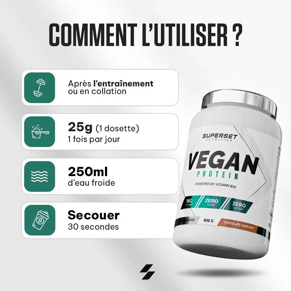Plantaardige Eiwitten - 100% Vegan Protein (900g) - Chocolade Hazelnoot 7/7