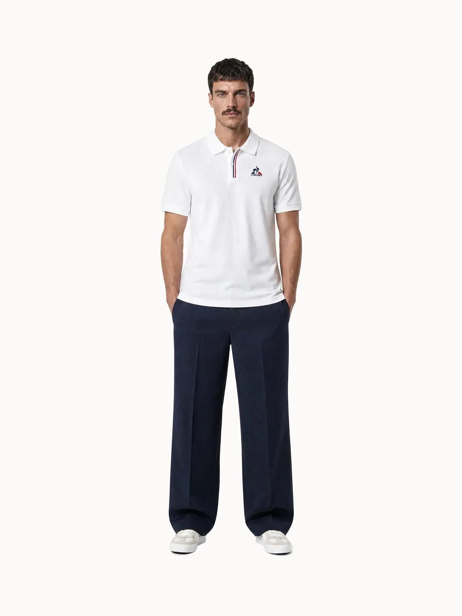 Polo en jersey double effet piqué avec détail tricolore Tricolores 5/5