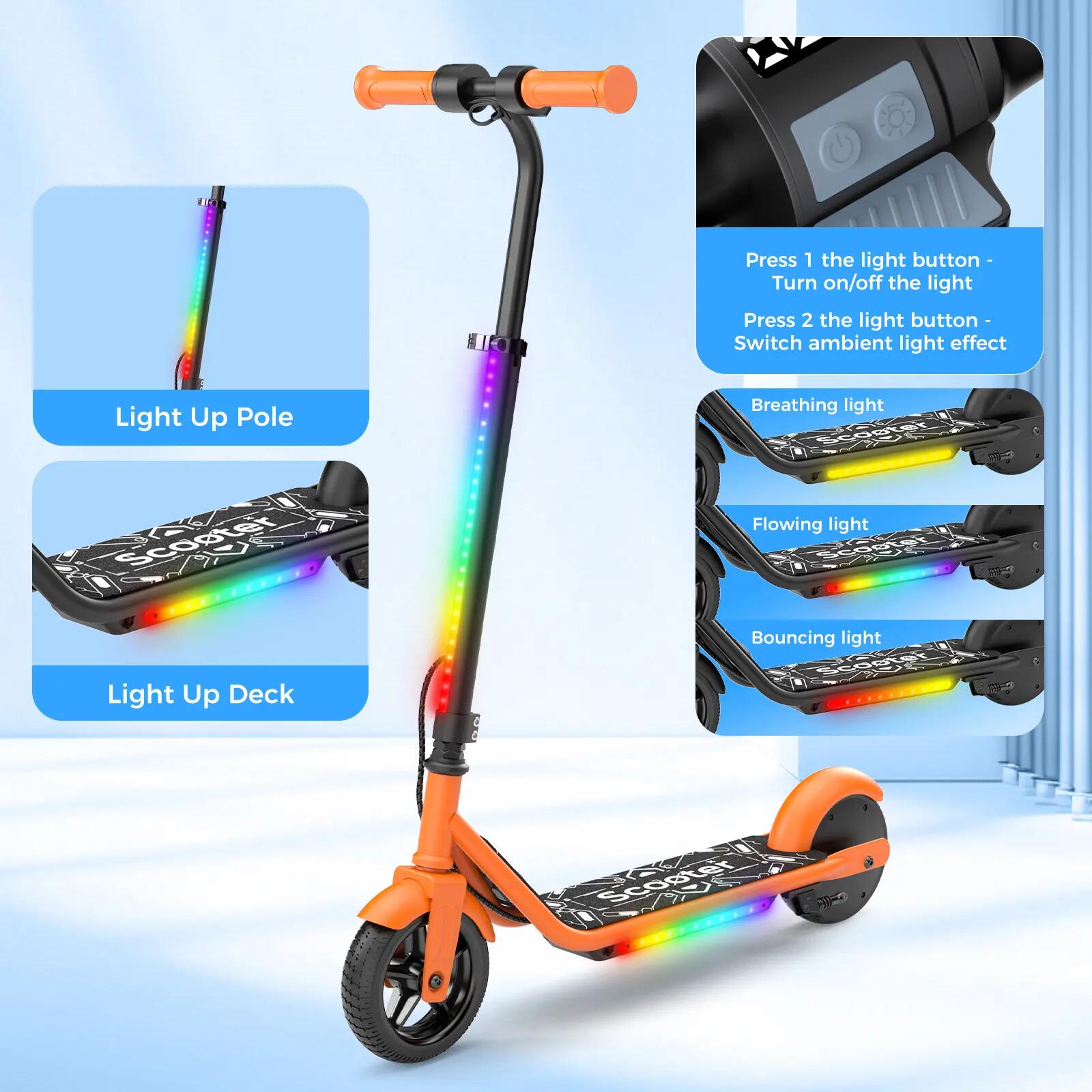 K2 Pro Monopattino Elettrico Per Bambini, Motore 150W, Batteria 18V 2.6Ah 5/8