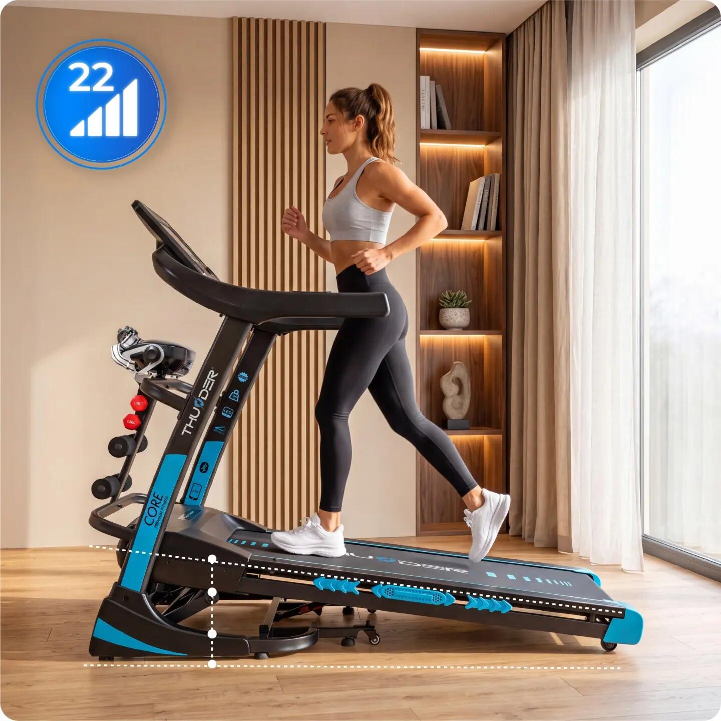 Tapis de course électrique THUNDER TFT pliable 20 km/h écran tactile 9/14