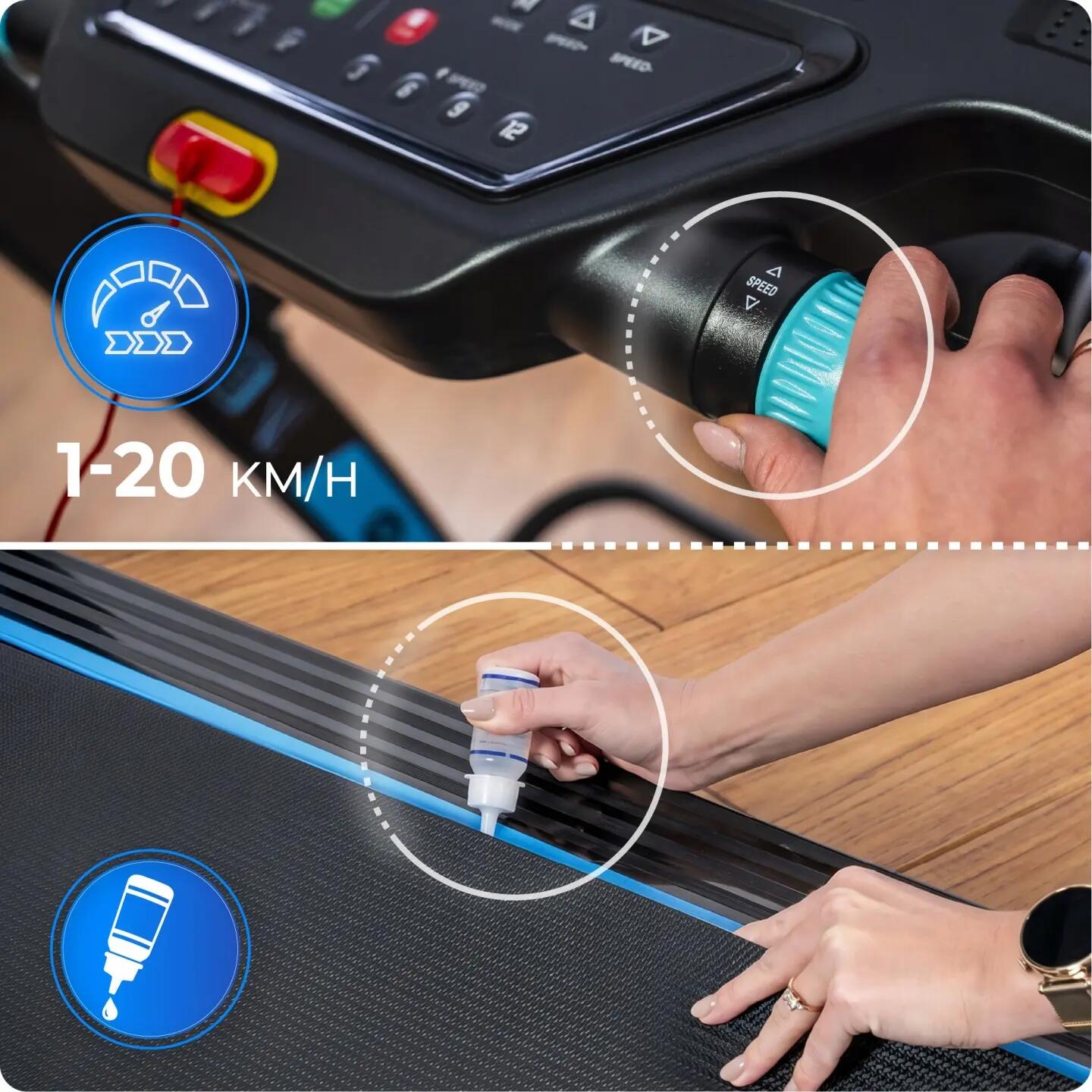 Tapis de course électrique THUNDER TFT pliable 20 km/h écran tactile 7/14