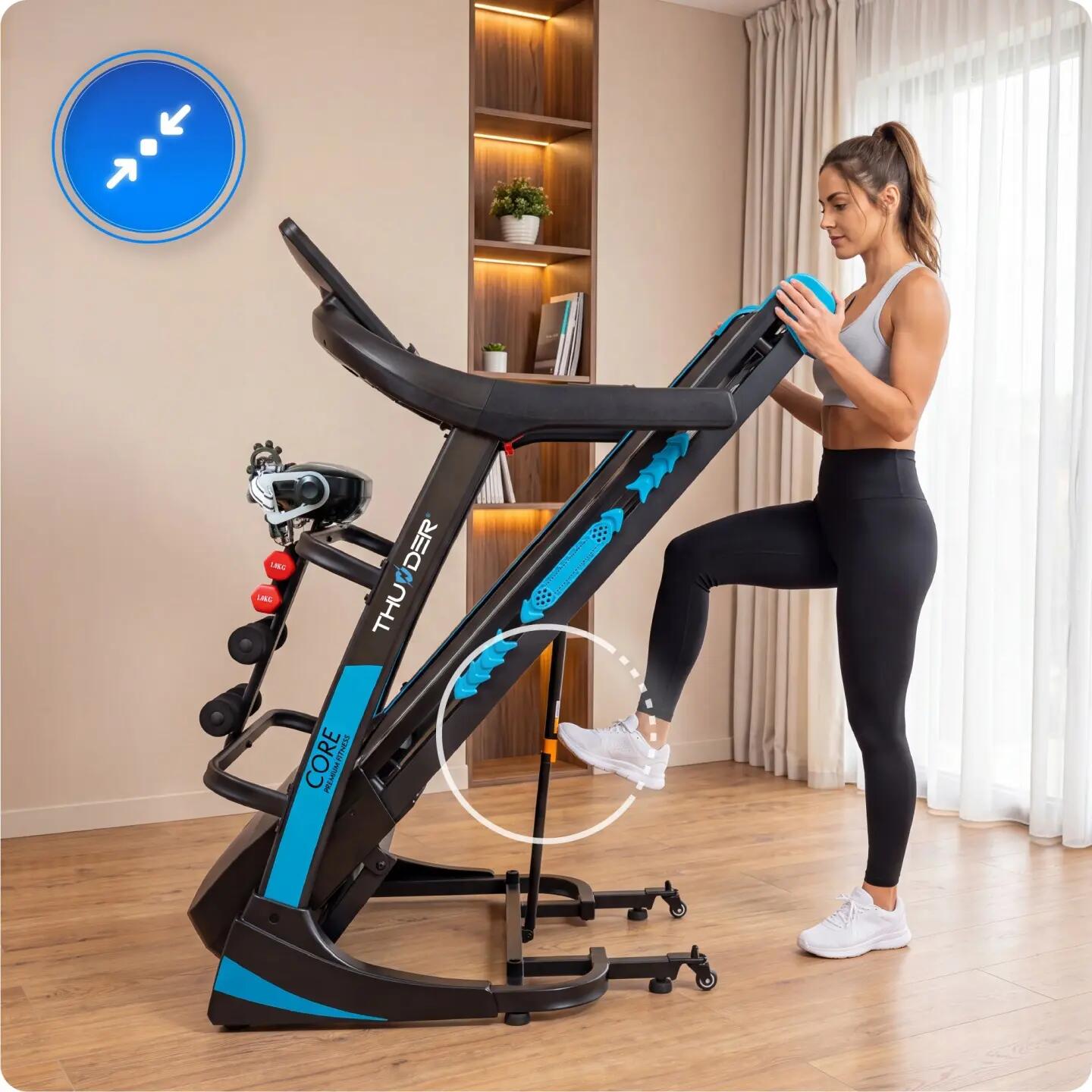 Tapis de course électrique THUNDER TFT pliable 20 km/h écran tactile 11/14