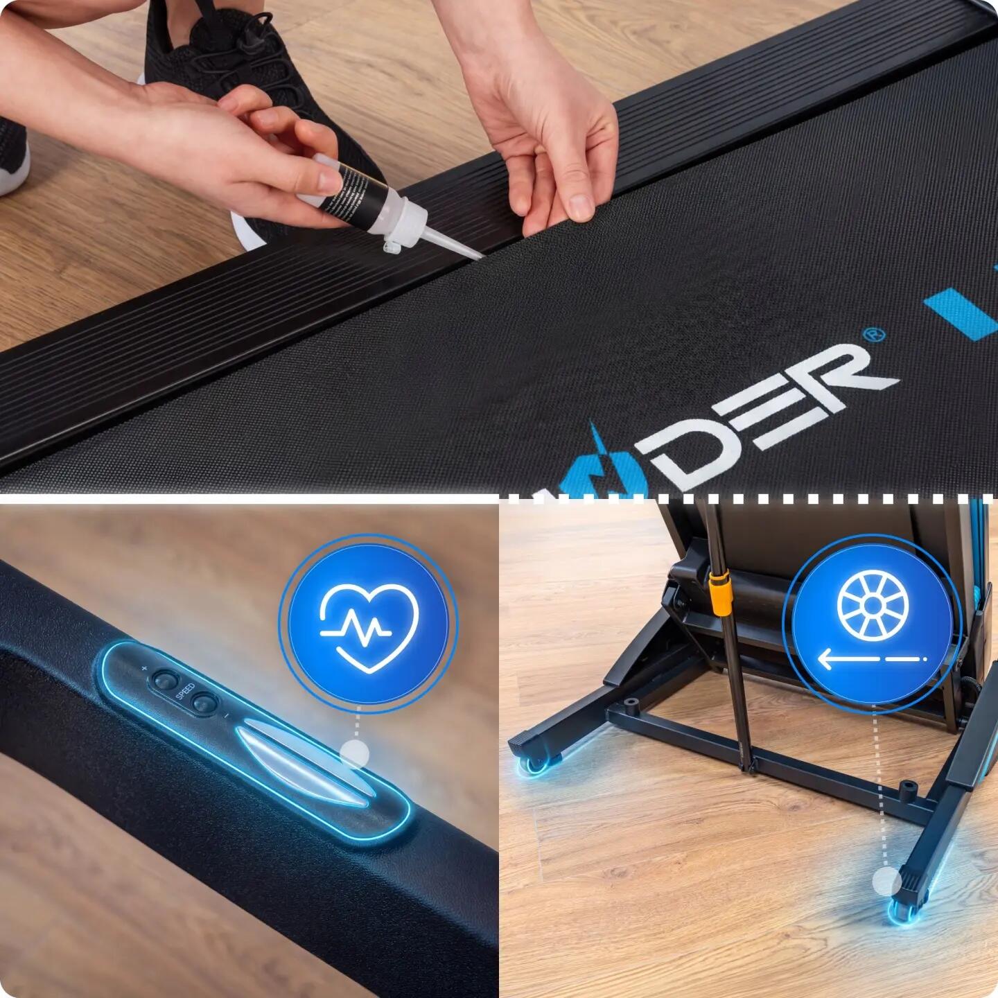 Tapis de course électrique d'intérieur THUNDER 3HP 18 km/h Android TFT Wi-Fi 6/14