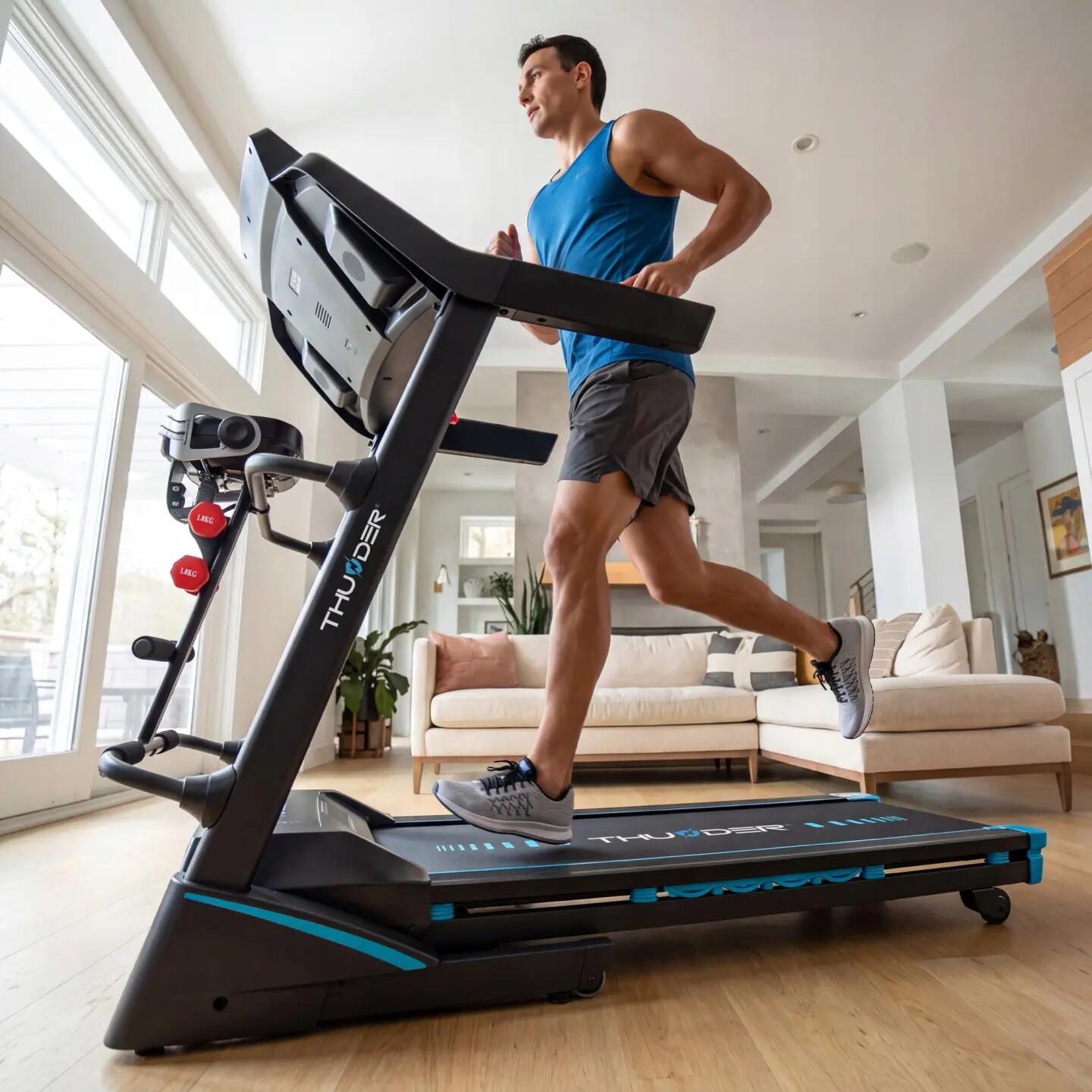 Tapis de course électrique d'intérieur THUNDER 3HP 18 km/h Android TFT Wi-Fi 13/14