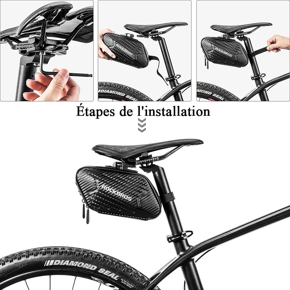 Fahrradtaschen Mountainbike-Satteltasche Wasserdicht Reflektierend Schwarz 1,5 L 4/6
