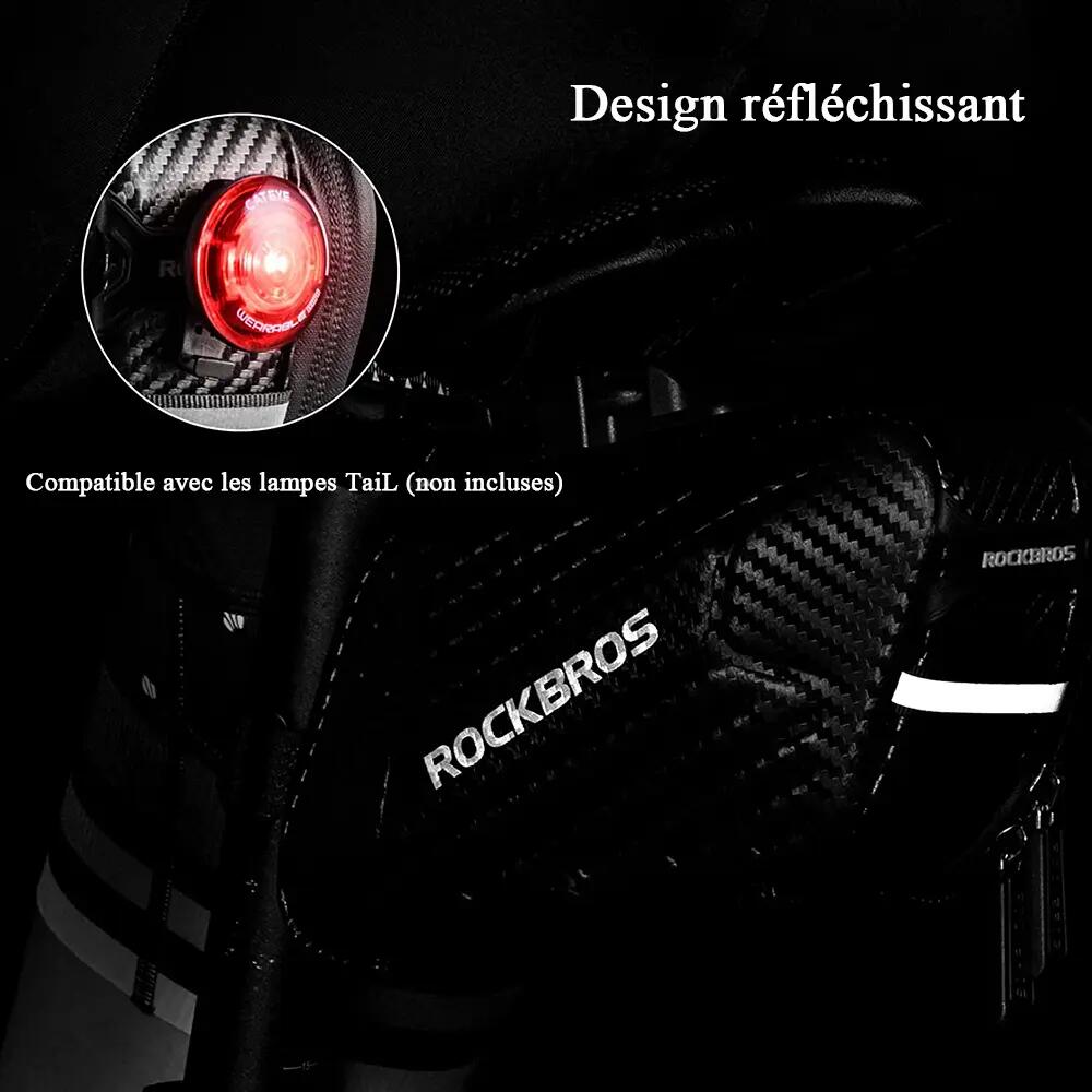 Fahrradtaschen Mountainbike-Satteltasche Wasserdicht Reflektierend Schwarz 1,5 L 3/6