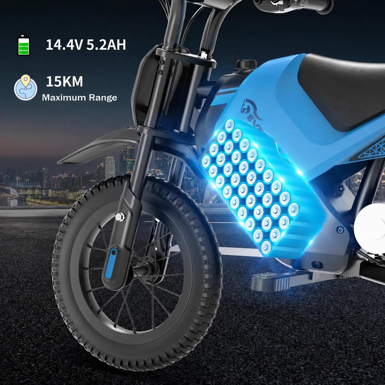 Moto elétrica criança EV05M - 12 polegadas - 150W - 8/16km/h - 15km autonomia 4/11