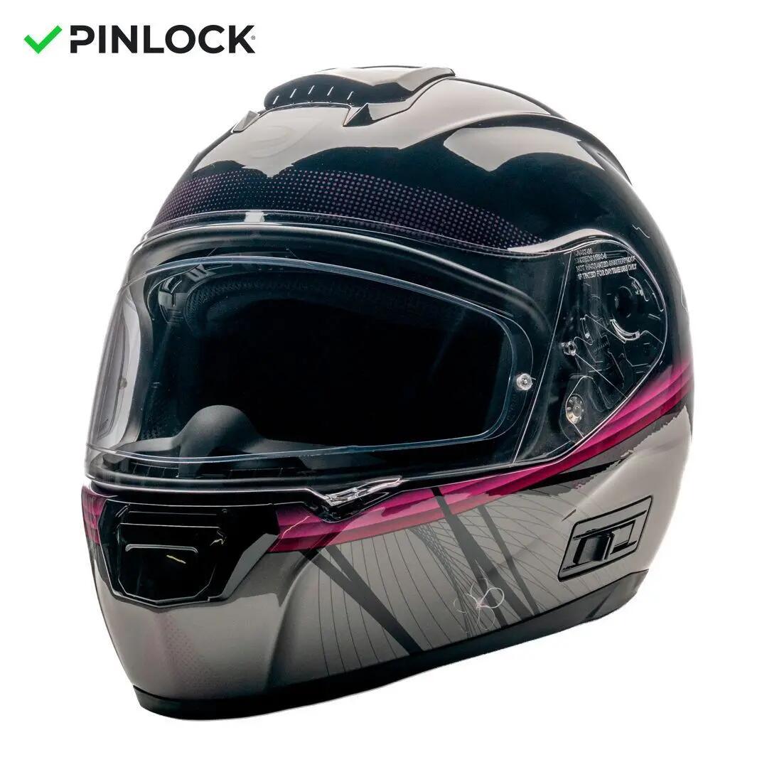 MOTOBLOUZ Casque Intégral OPTIMUS CHERRY-BLOSSOM Black/Pink Shiny | ECE 22.06
