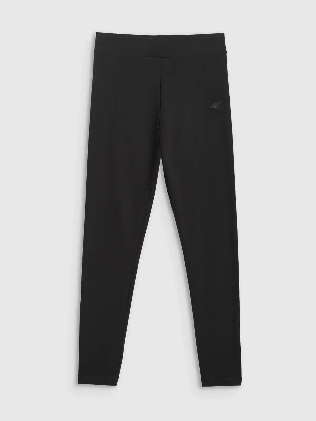 Leggings femininos 4F CAS - corte justo, cintura alta, pernas svasadas 3/4