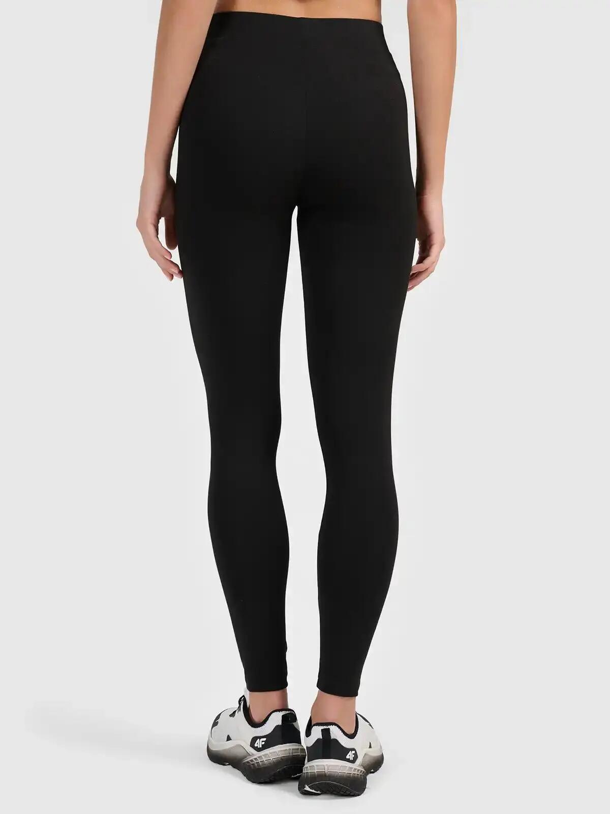 Leggings mujer 4F CAS - corte ajustado, cintura alta, piernas acampanadas 2/4