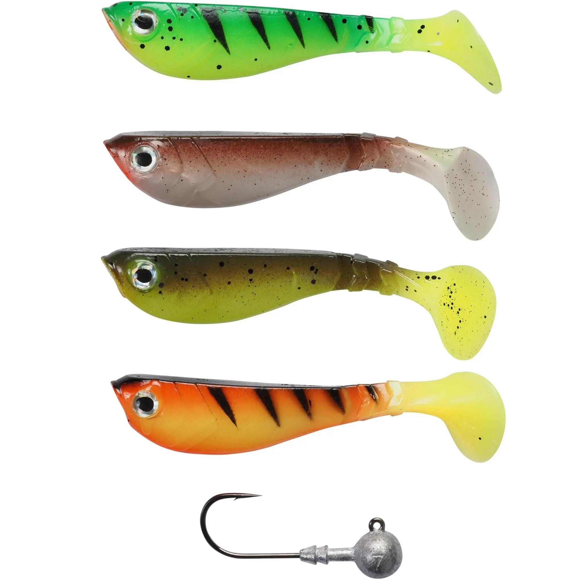 Kit leurre avec têtes plombées Berkley Pulse Shad (x16) 3/4