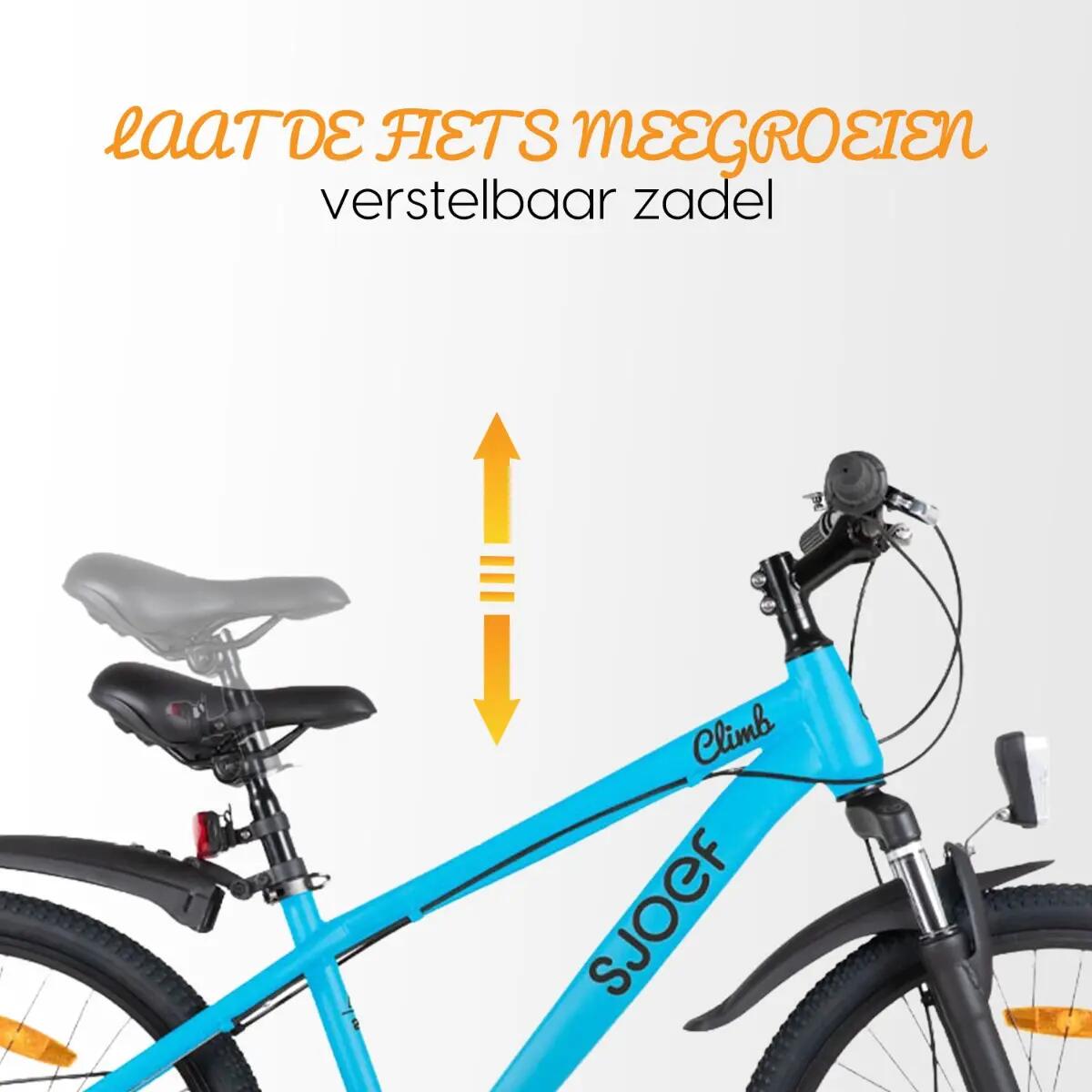 Climb Mountainbike Jongens 24 inch - 8-12 Jaar - 6V & Schijfrem – Blauw 5/8