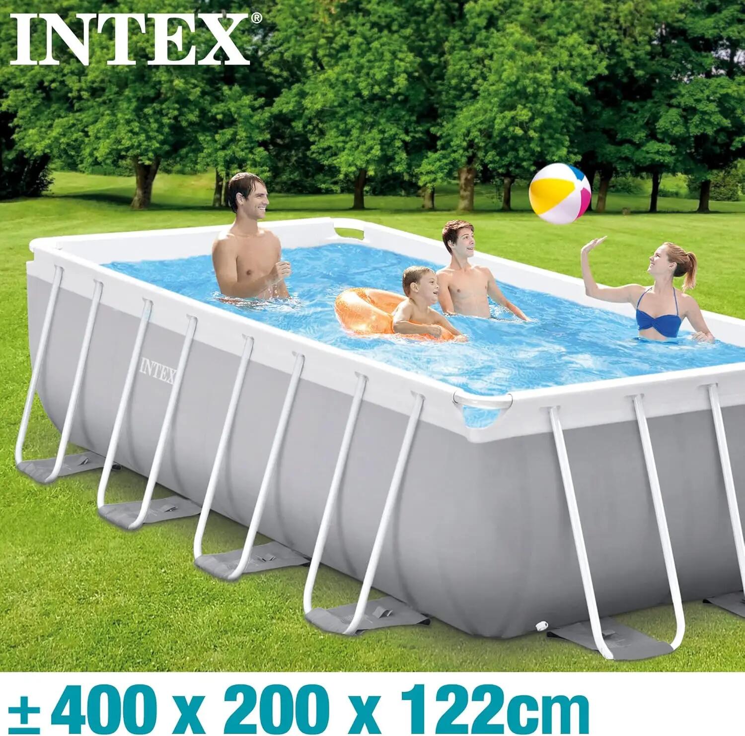 İntex 26790 Prefabrik Aile Havuzu 400x200x122cm Merdiven ve Filitreli 1/4