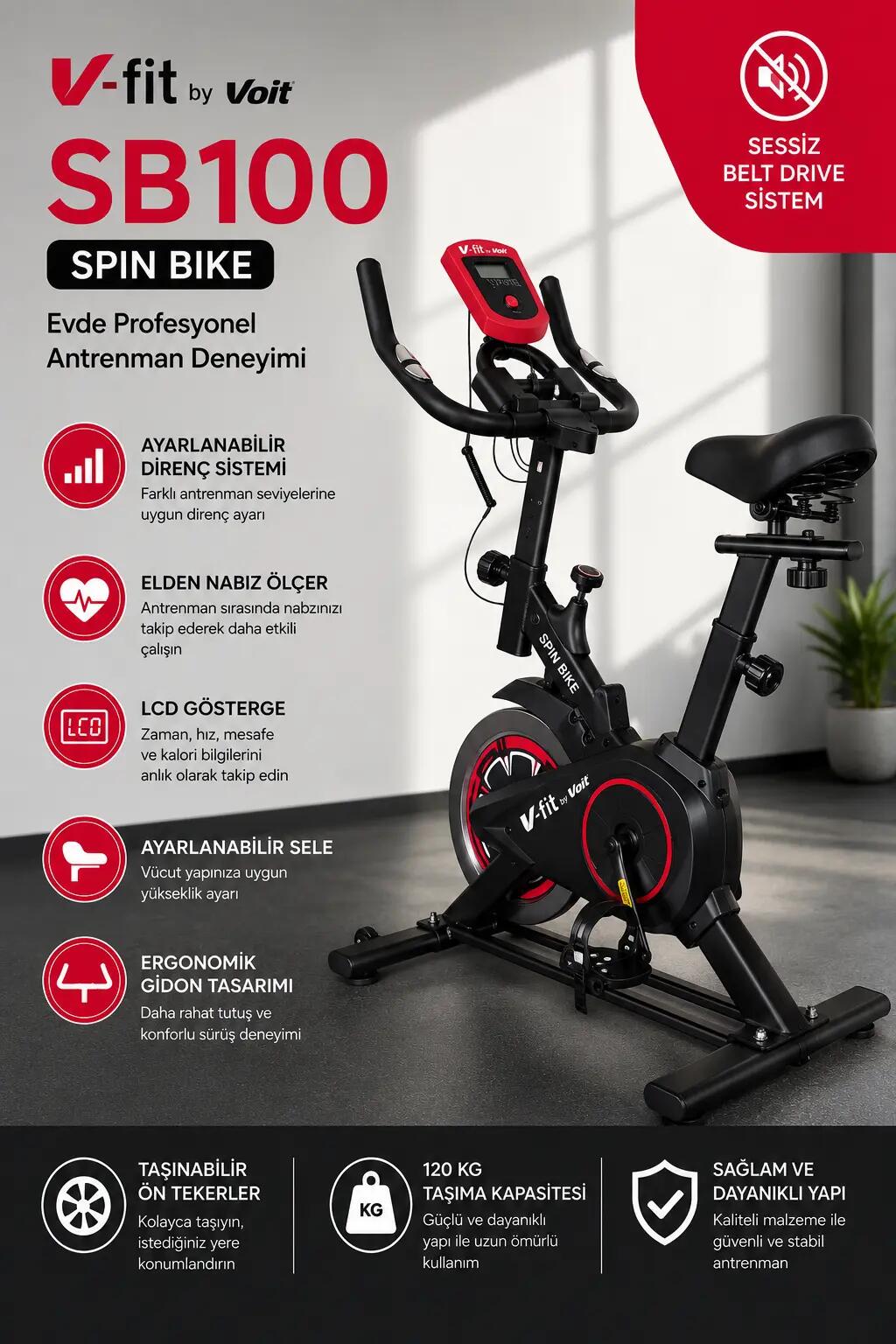 VFİT Voit Garantili Sb100 Pro Spin Bike 2/2