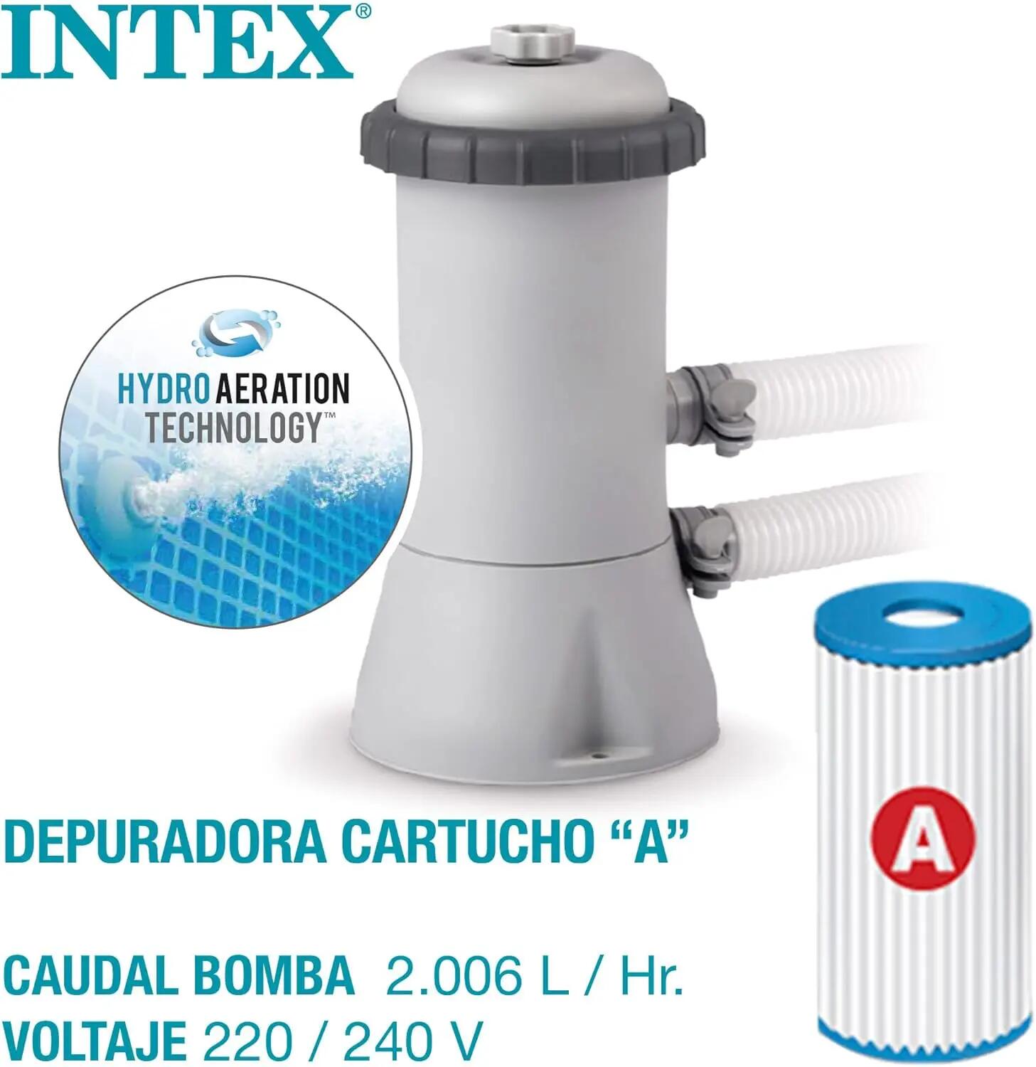 İntex 26790 Prefabrik Aile Havuzu 400x200x122cm Merdiven ve Filitreli 2/4