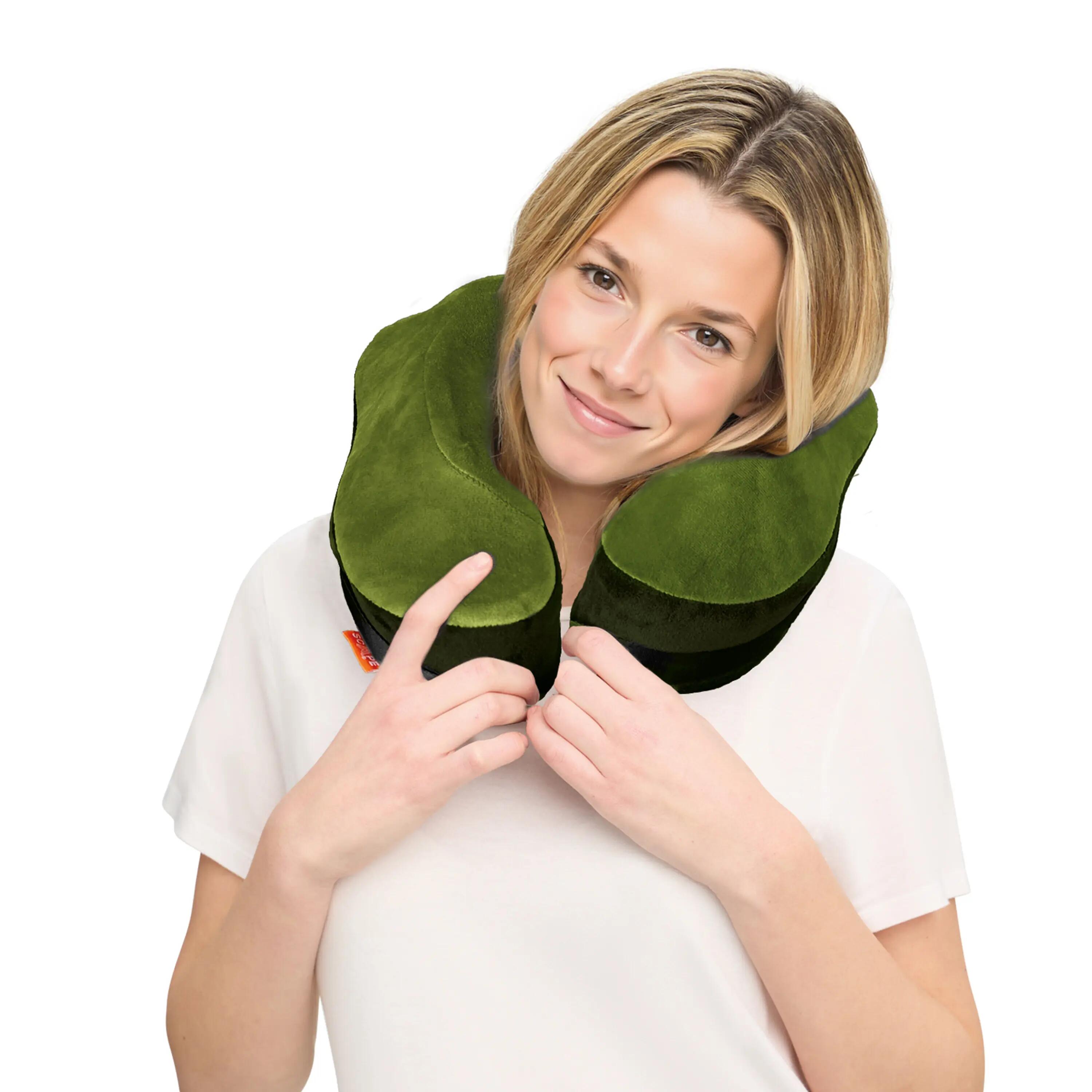 Scape Travel Oreiller Premium à mémoire de forme avec clip et housse (vert) 2/7