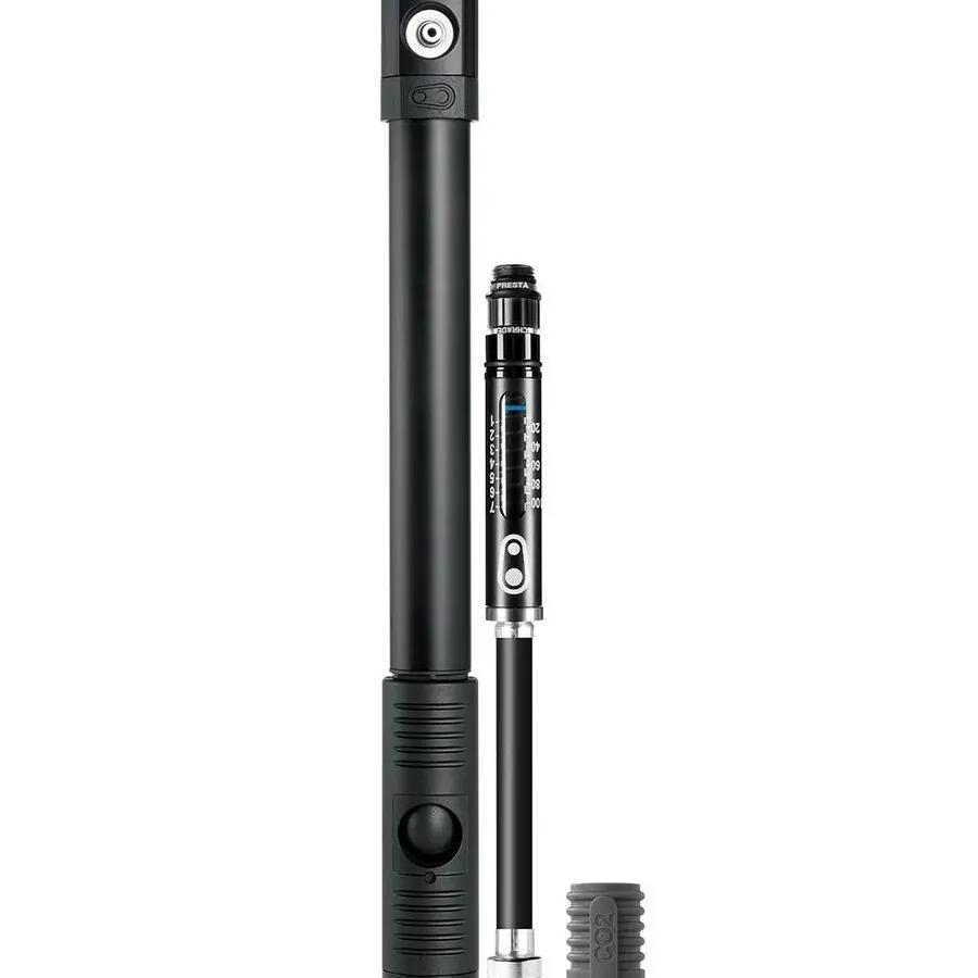 Hand pump with pressure gauge and co2 nozzle Crankbrothers Klic HP