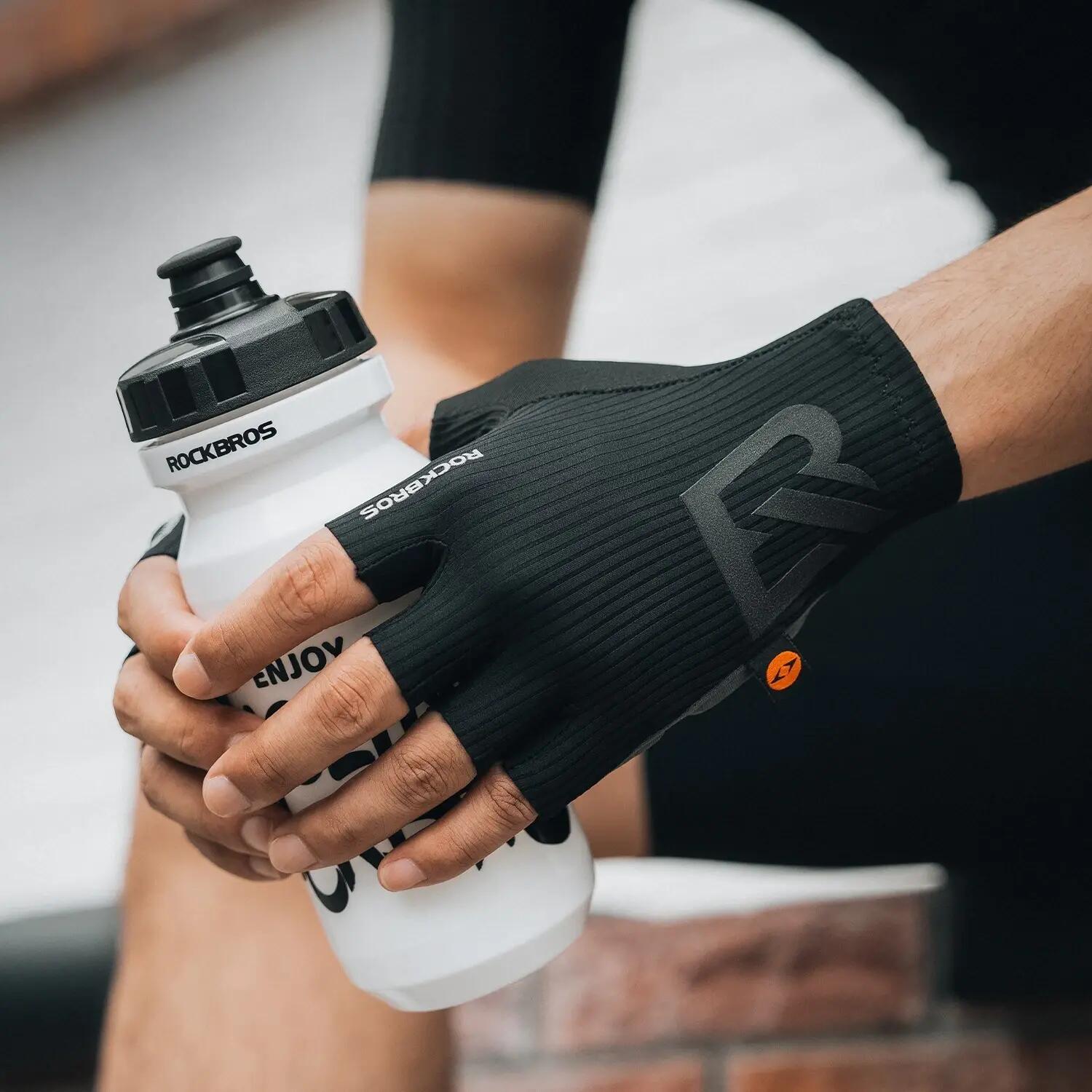 ROCKBROS Fahrradhandschuhe Sommer Halbfinger 8/9