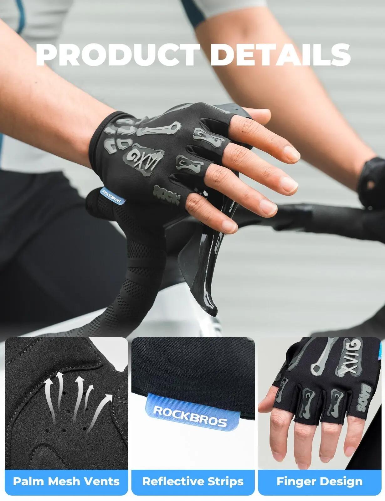 ROCKBROS Kurzfinger-Radhandschuhe SBR-Dämpfung 5/7