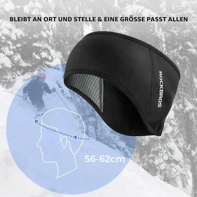 ROCKBROS Sport Stirnband Warm mit Ohrenwärmer & Ohrenschutz 3/6