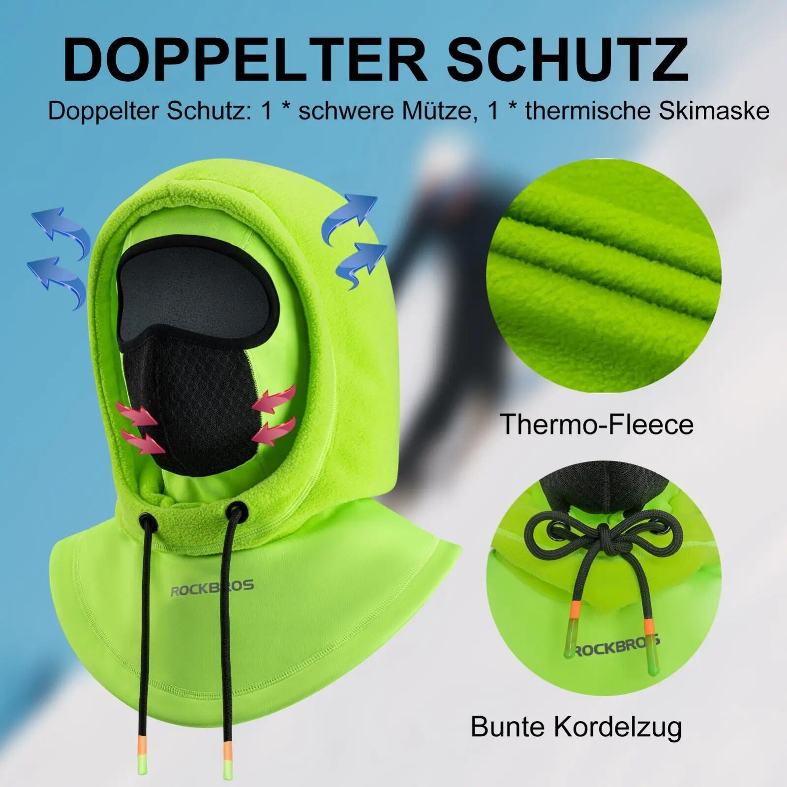 Winter-Sturmhaube aus Fleece winddicht – multifunktional für Fahrrad & Ski 5/7