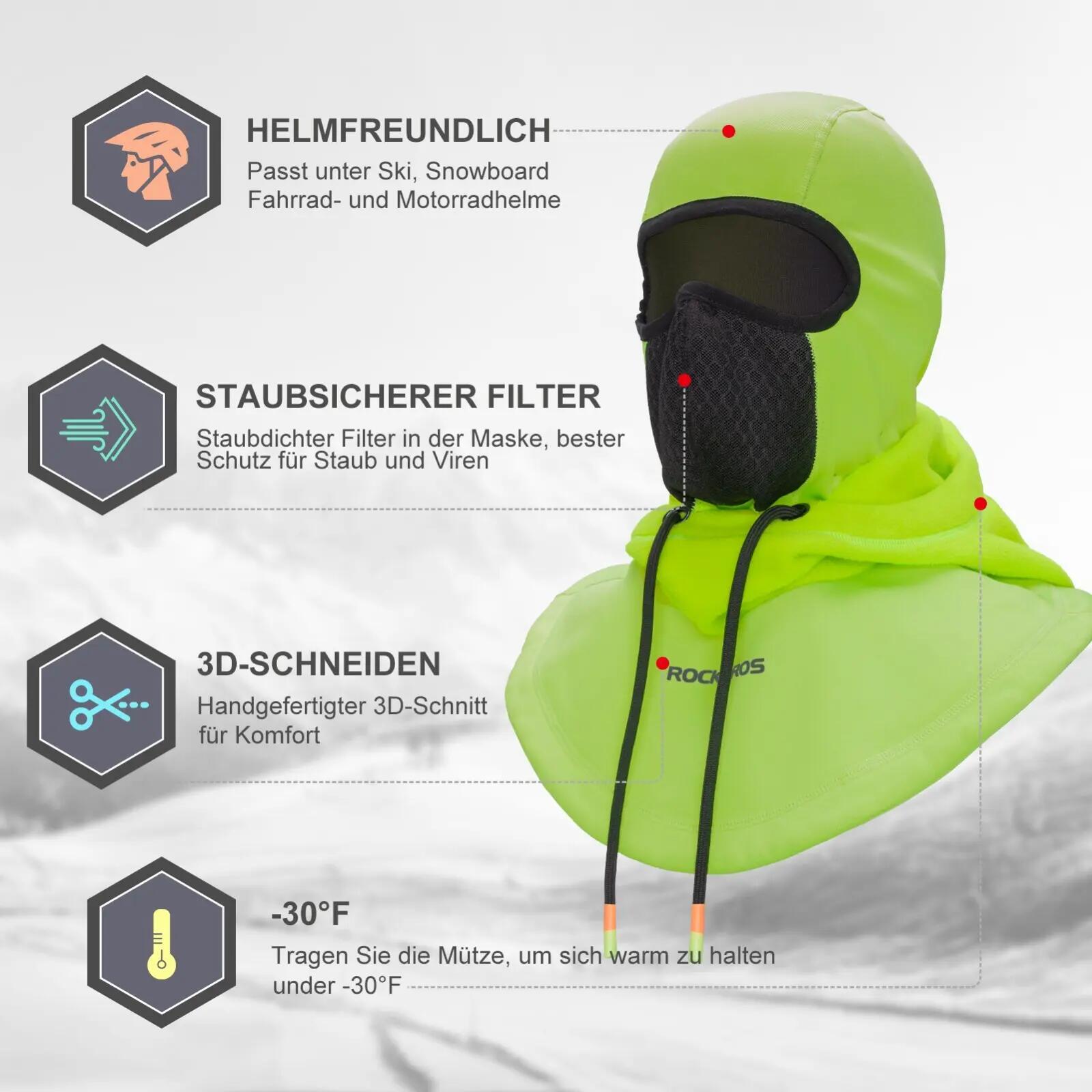 Winter-Sturmhaube aus Fleece winddicht – multifunktional für Fahrrad & Ski 4/7