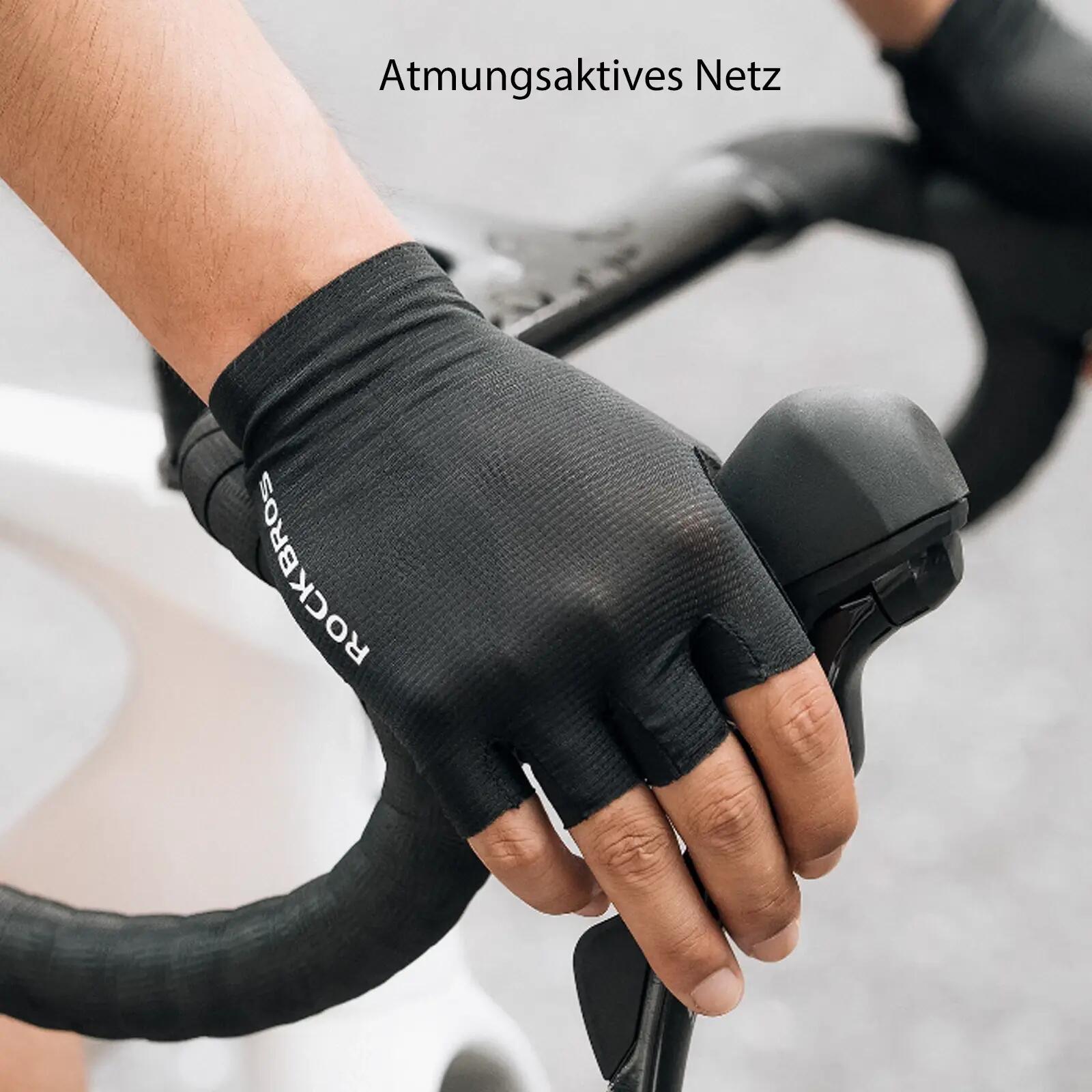 ROCKBROS Fahrradhandschuhe Sommer Sport Fingerlos 6/8