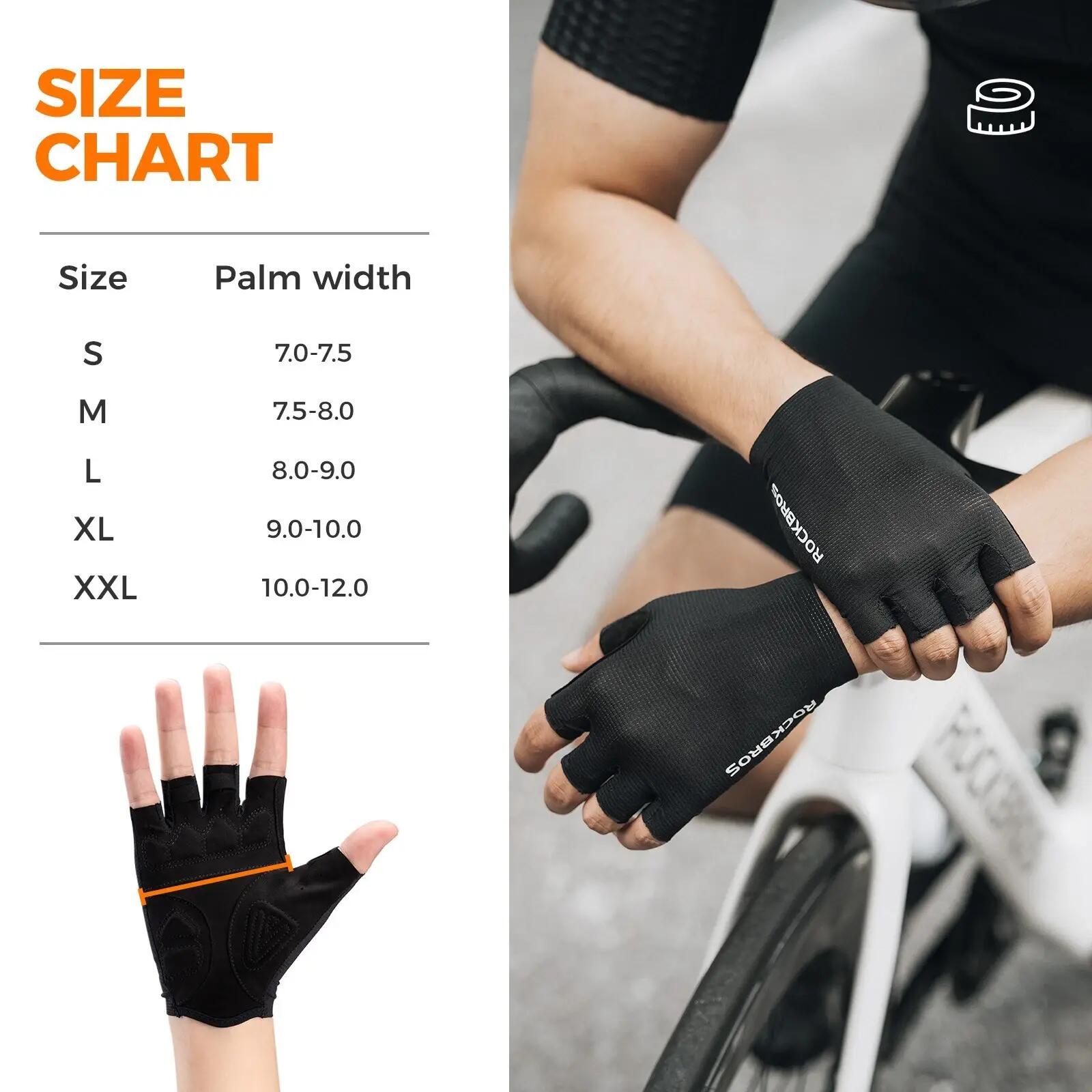 ROCKBROS Fahrradhandschuhe Sommer Sport Fingerlos 5/8