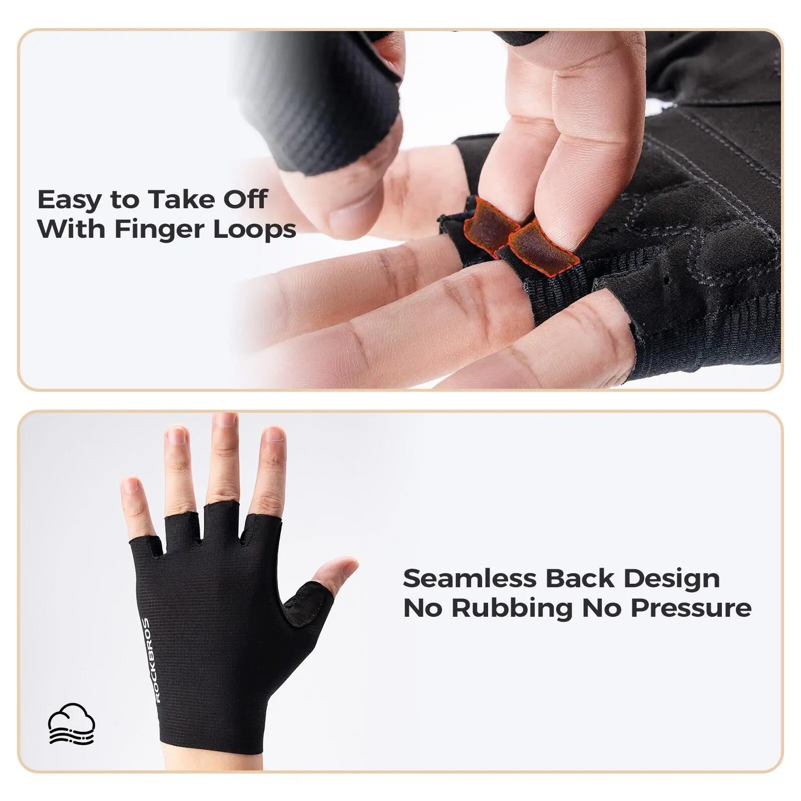 ROCKBROS Fahrradhandschuhe Sommer Sport Fingerlos 4/8