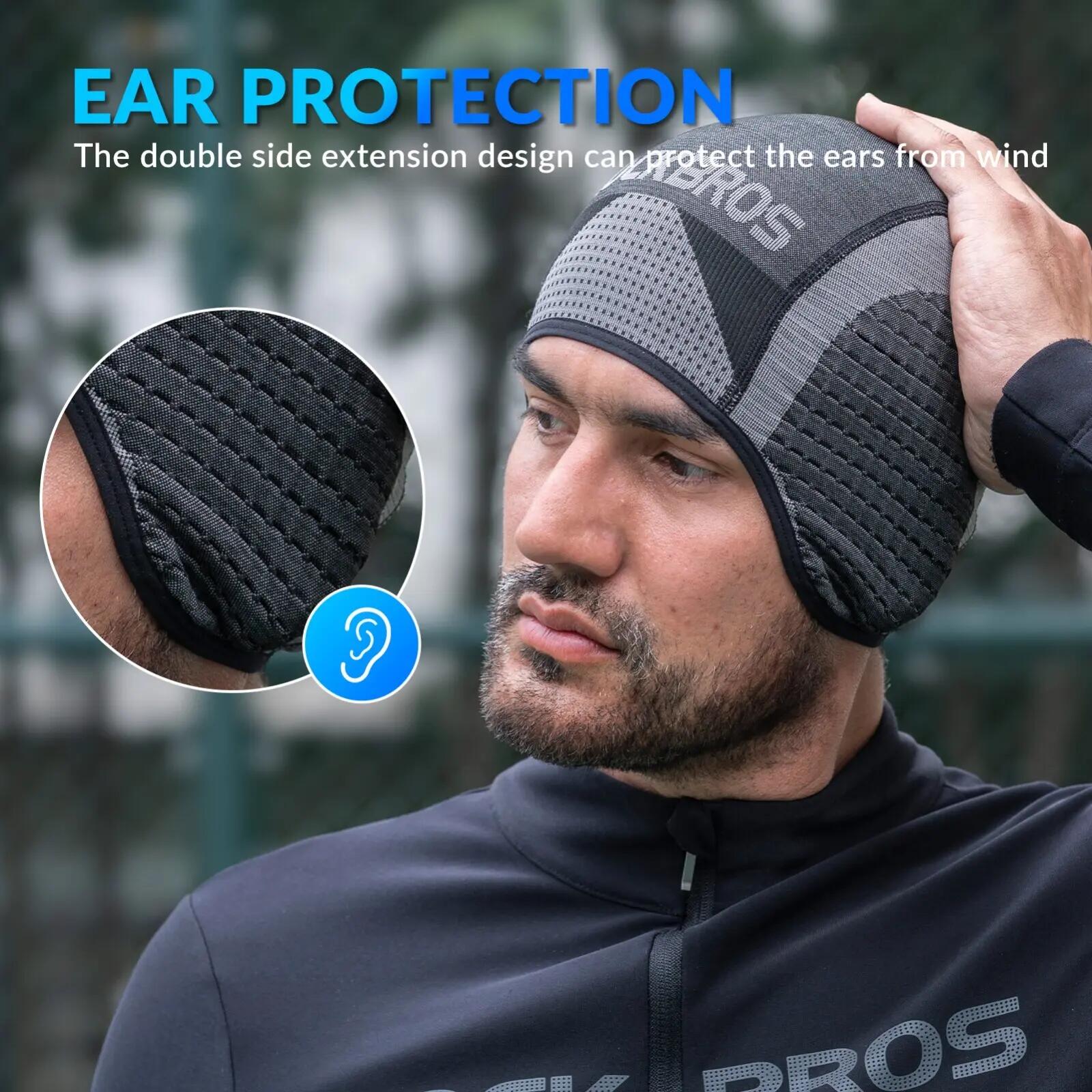 Winter-Fahrradmütze mit Fleece – winddicht & wasserabweisend für Helm 3/9