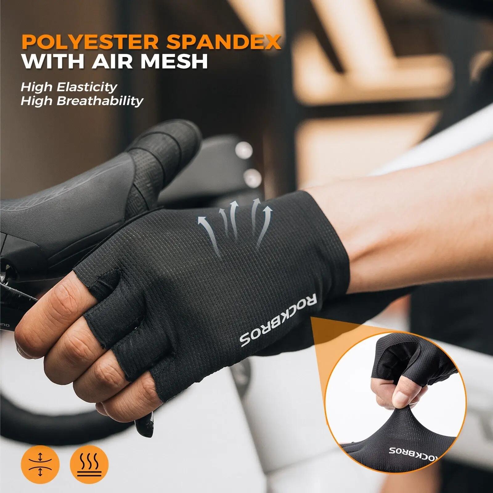 ROCKBROS Fahrradhandschuhe Sommer Sport Fingerlos 3/8