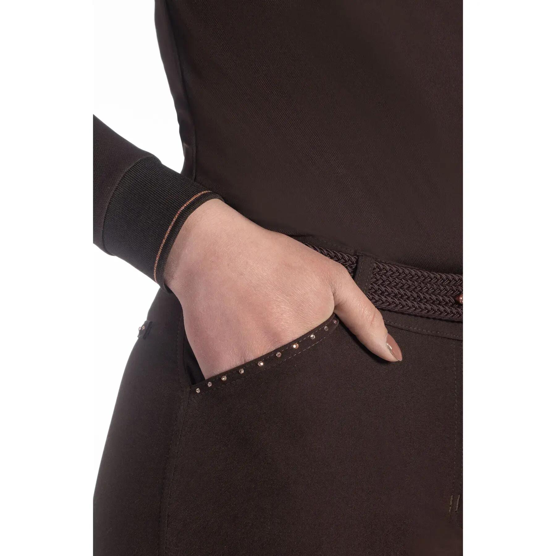 Damskie spodnie jeździeckie o pełnej przyczepności HKM Rosegold Glamour 4/4