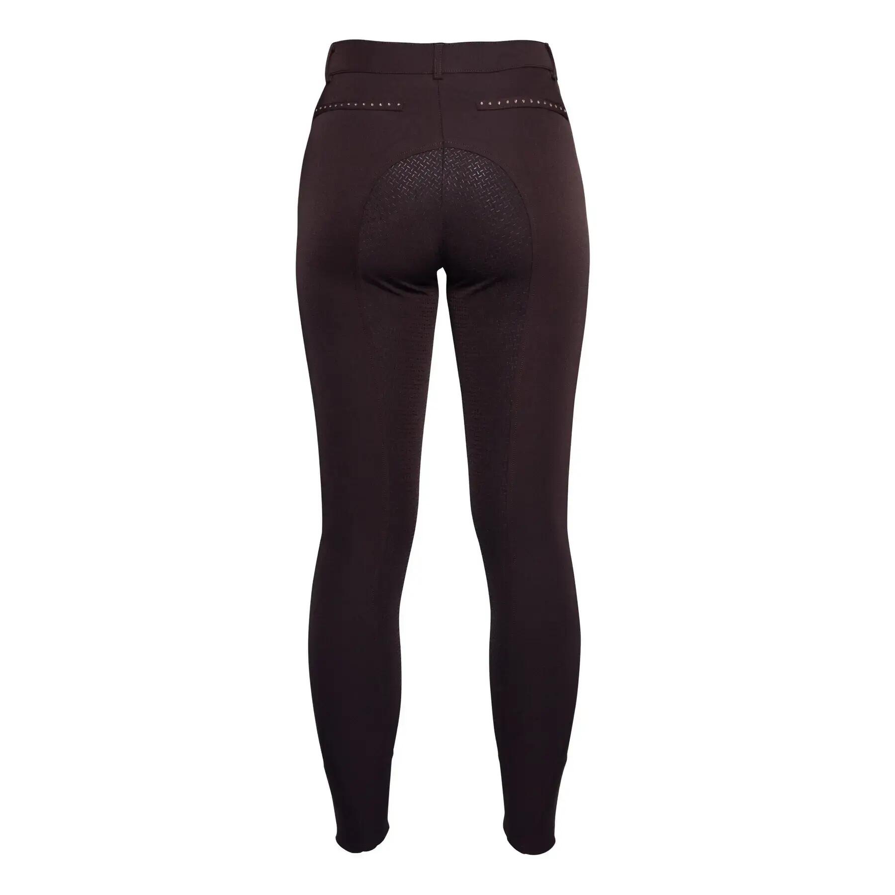 Damskie spodnie jeździeckie o pełnej przyczepności HKM Rosegold Glamour 3/4