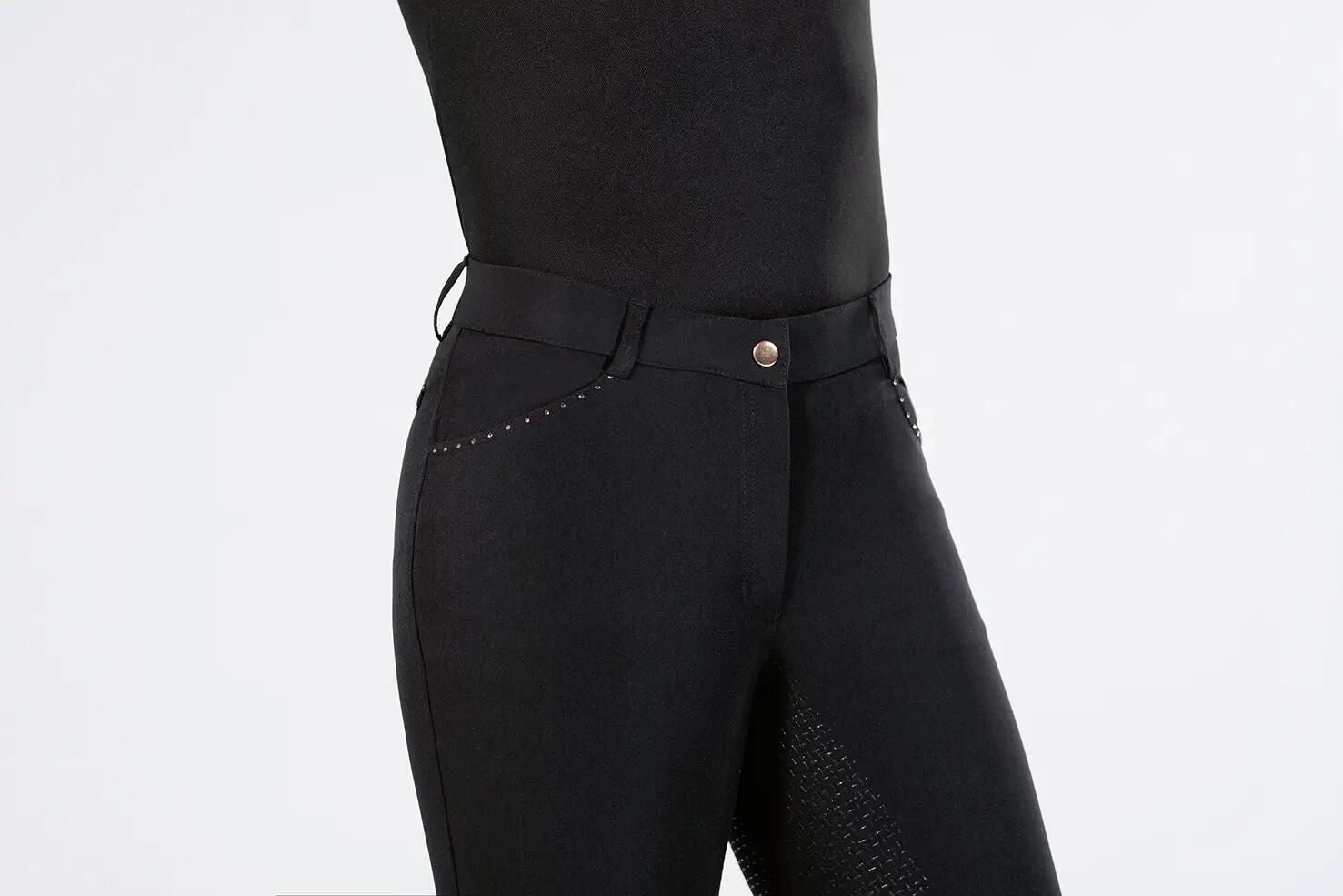 Damskie spodnie jeździeckie o pełnej przyczepności HKM Rosegold Glamour 4/6