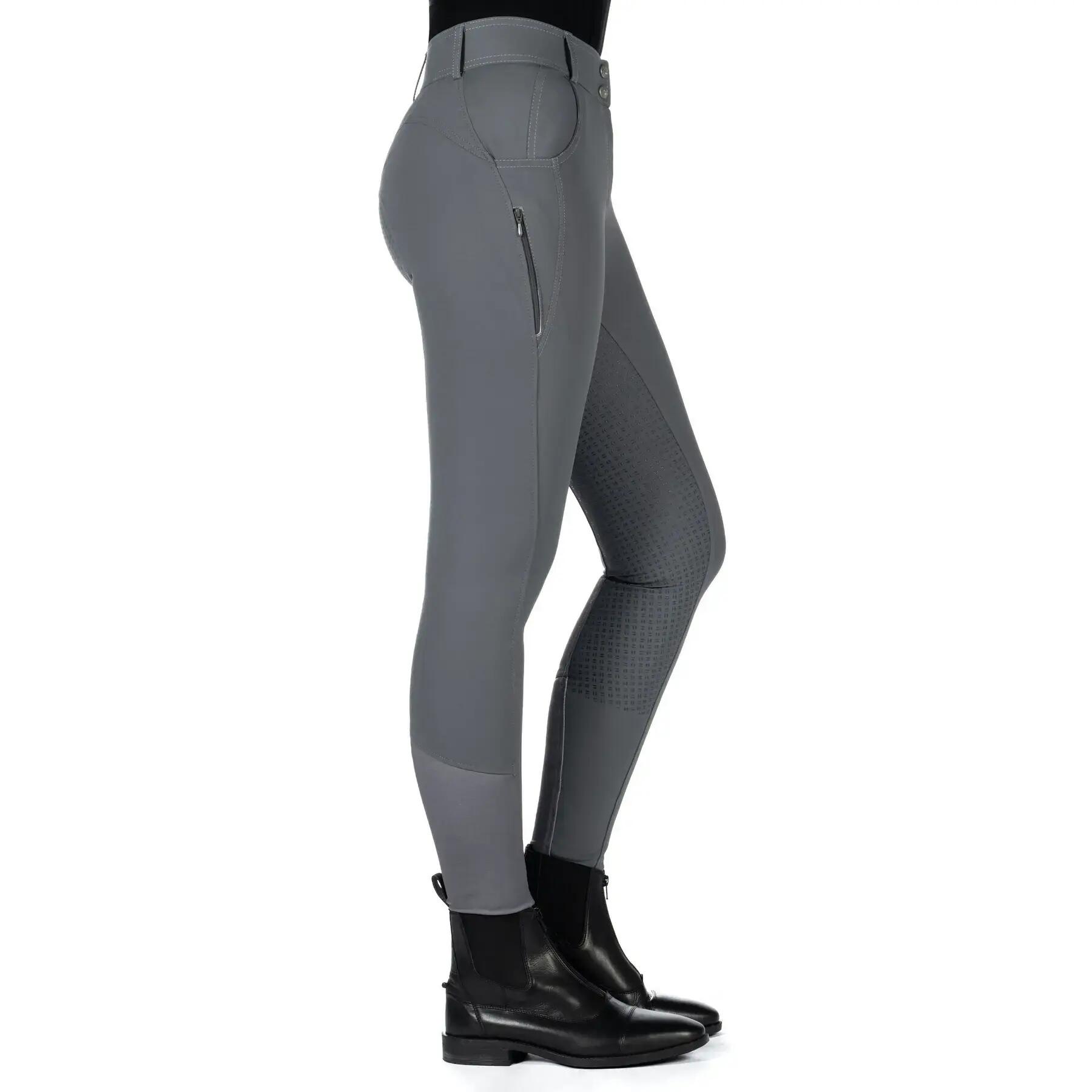 Calças de Equitação em Silicone Mid Grip Senhora HKM Ari 3/5
