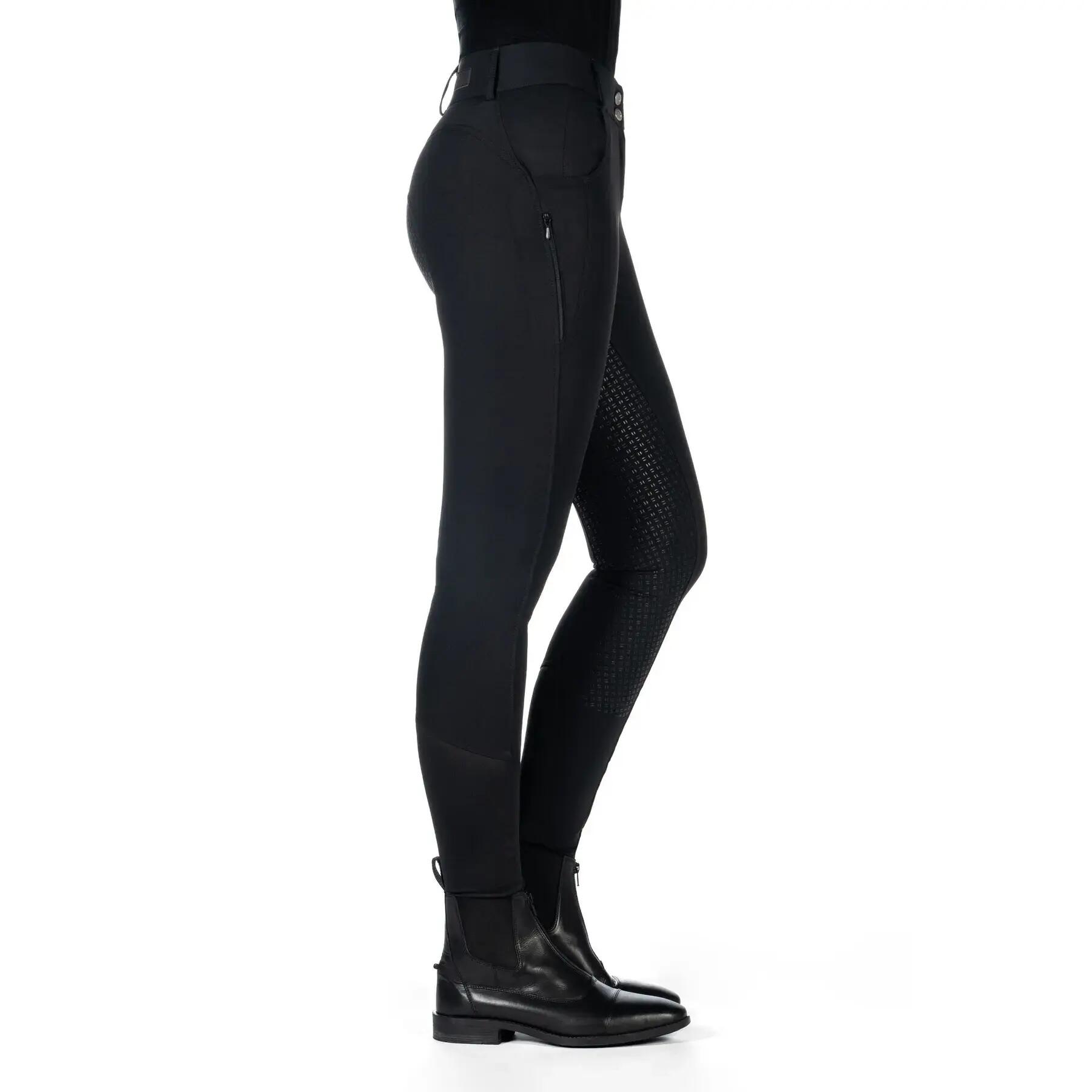 Calças de Equitação em Silicone Mid Grip Senhora HKM Ari 3/5